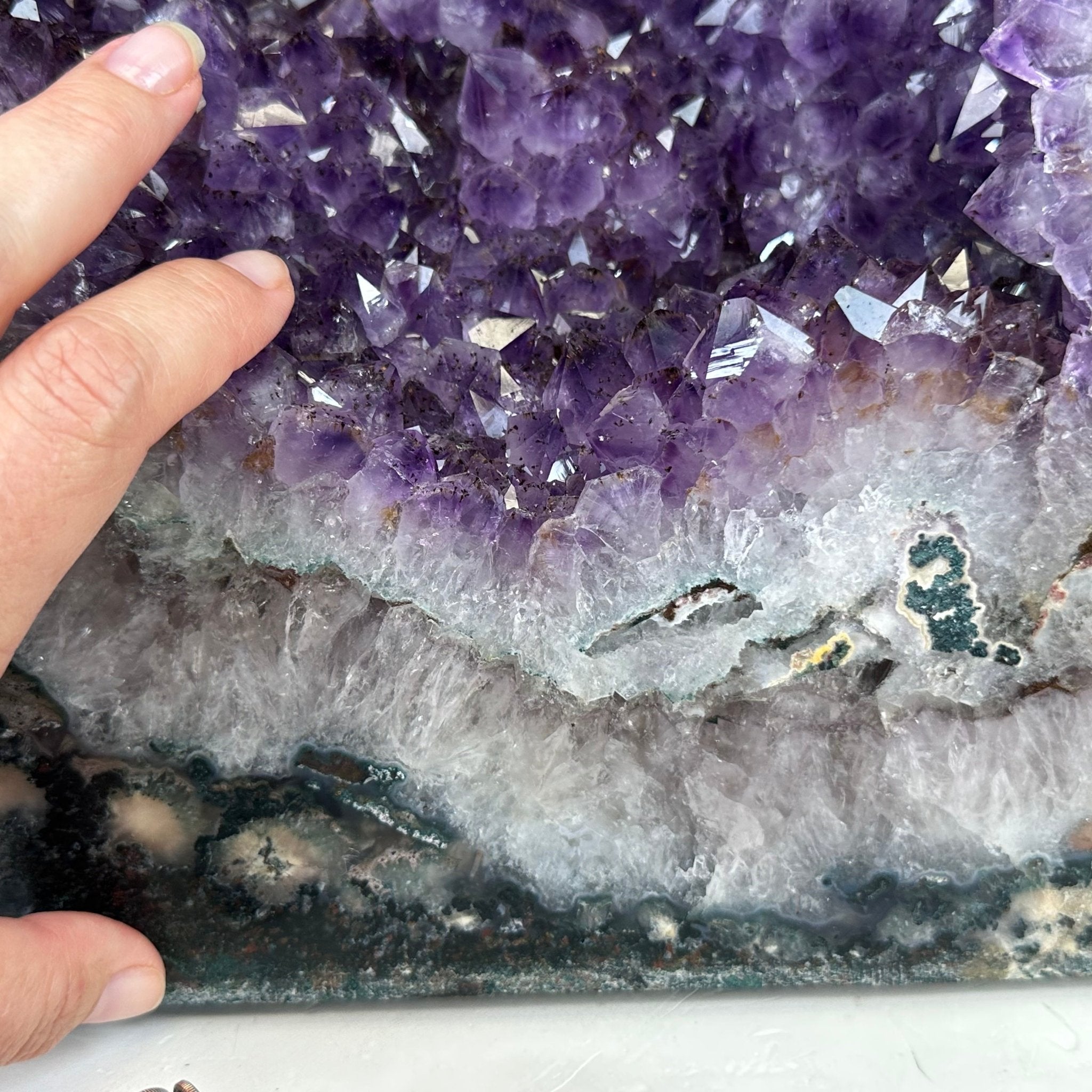 Extra Plus Quality Polished Brazilian Amethyst Cathedral, 96.2 lbs & 27.75" tall Model #5602-0057 by Brazil Gems - Brazil GemsBrazil GemsExtra Plus Quality Polished Brazilian Amethyst Cathedral, 96.2 lbs & 27.75" tall Model #5602-0057 by Brazil GemsPolished Cathedrals5602-0057