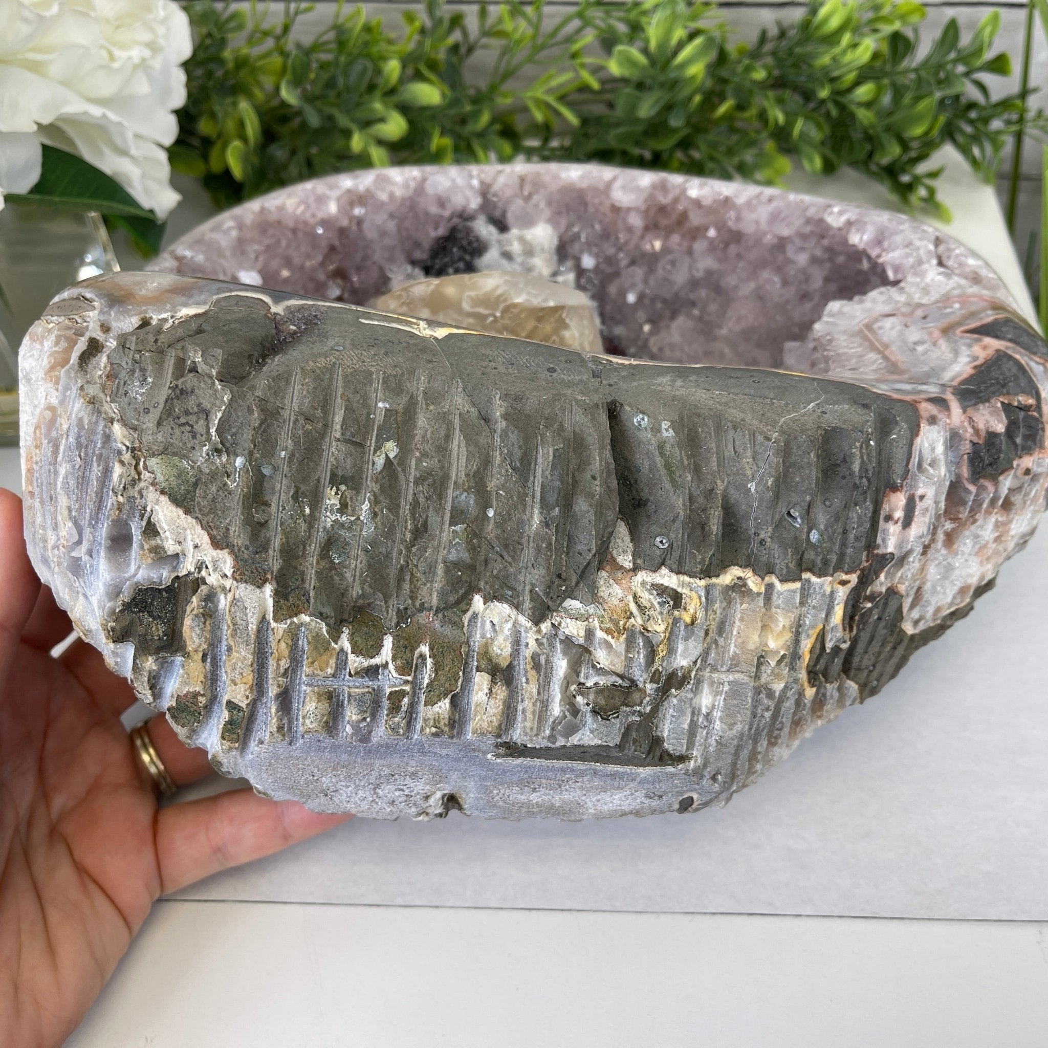Extra Plus Quality Unique Uruguayan Amethyst Geode, 4.25” tall & 14.3 lbs #5520-0017 by Brazil Gems - Brazil GemsBrazil GemsExtra Plus Quality Unique Uruguayan Amethyst Geode, 4.25” tall & 14.3 lbs #5520-0017 by Brazil GemsClusters: Unique & Freeform5520-0017