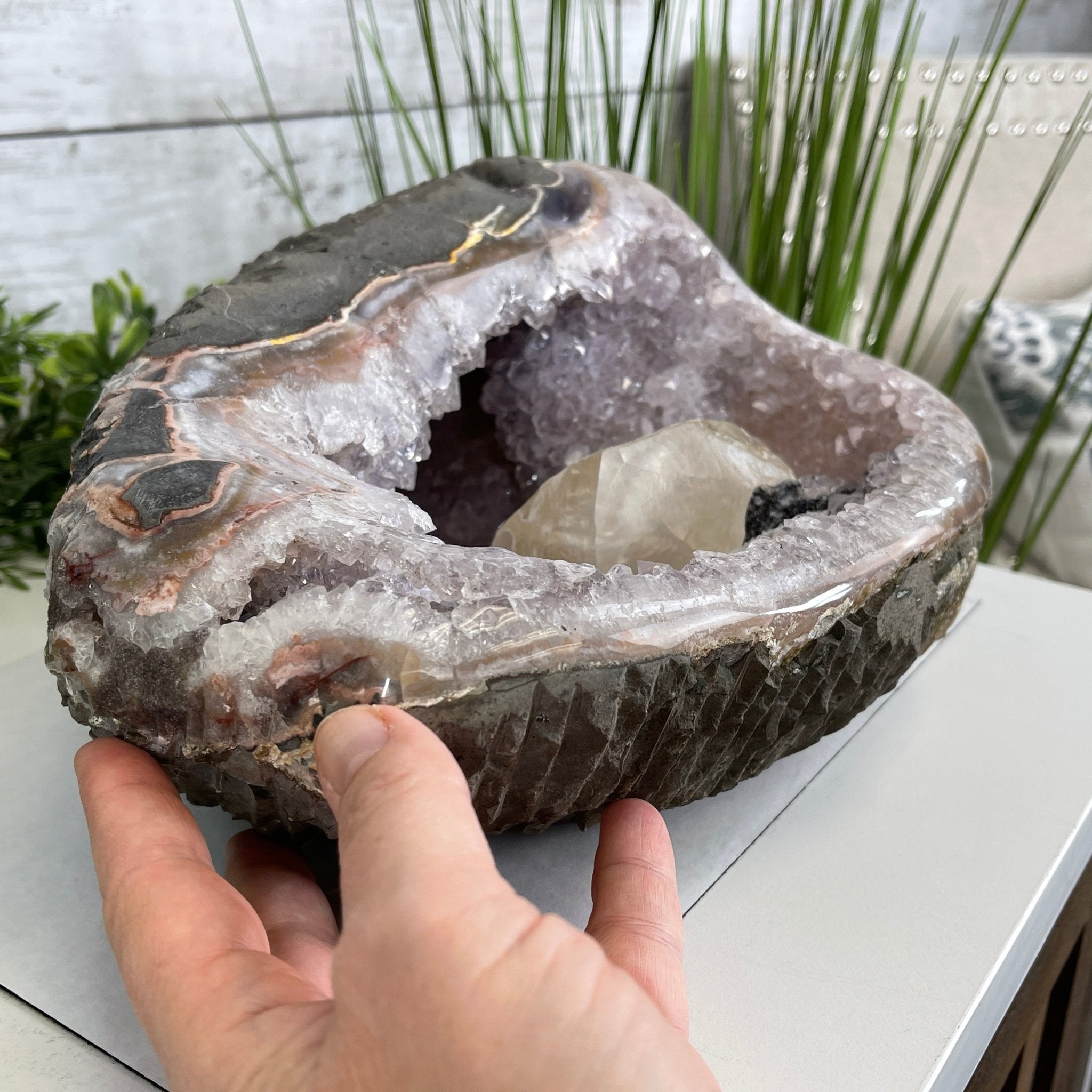 Extra Plus Quality Unique Uruguayan Amethyst Geode, 4.25” tall & 14.3 lbs #5520-0017 by Brazil Gems - Brazil GemsBrazil GemsExtra Plus Quality Unique Uruguayan Amethyst Geode, 4.25” tall & 14.3 lbs #5520-0017 by Brazil GemsClusters: Unique & Freeform5520-0017