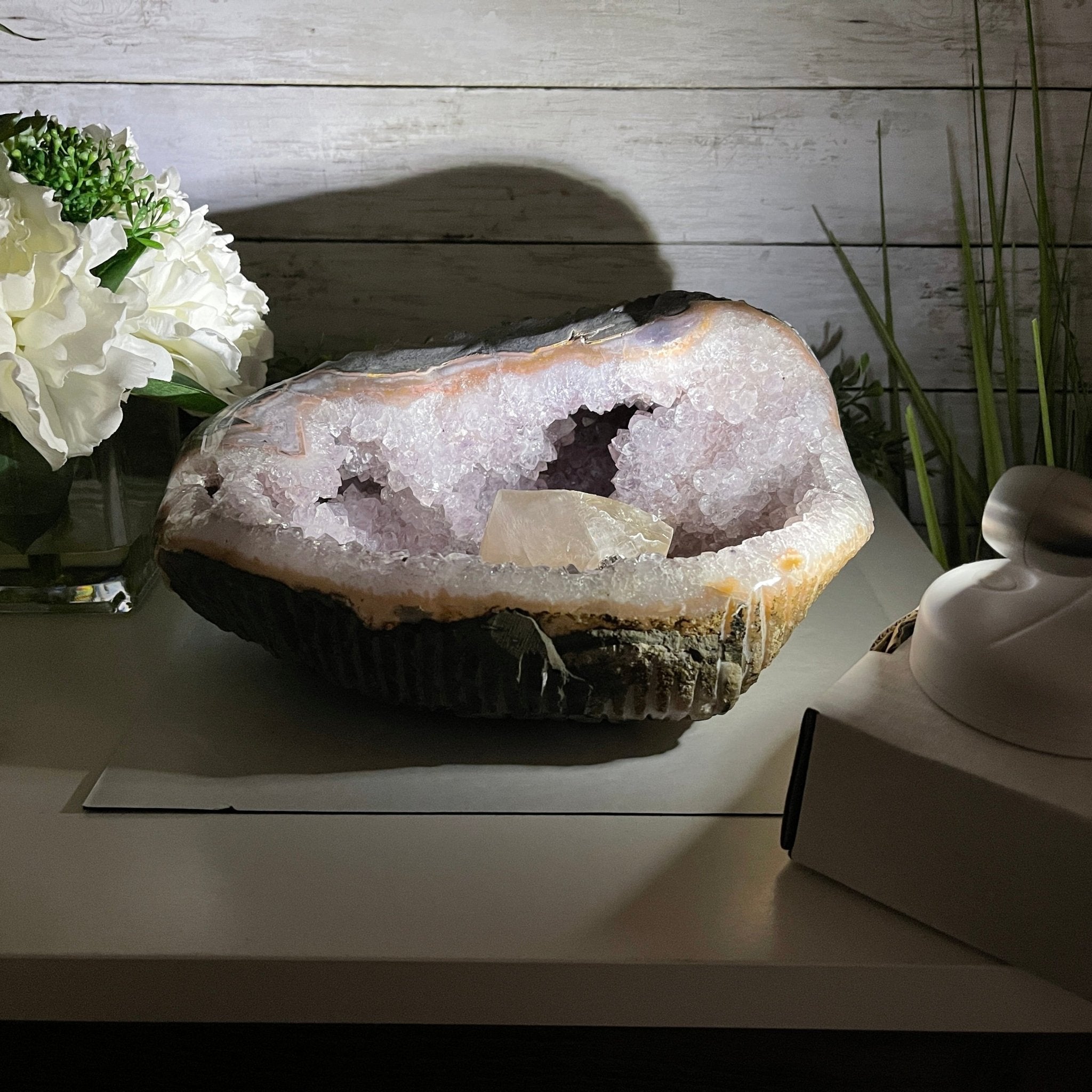 Extra Plus Quality Unique Uruguayan Amethyst Geode, 4.25” tall & 14.3 lbs #5520-0017 by Brazil Gems - Brazil GemsBrazil GemsExtra Plus Quality Unique Uruguayan Amethyst Geode, 4.25” tall & 14.3 lbs #5520-0017 by Brazil GemsClusters: Unique & Freeform5520-0017