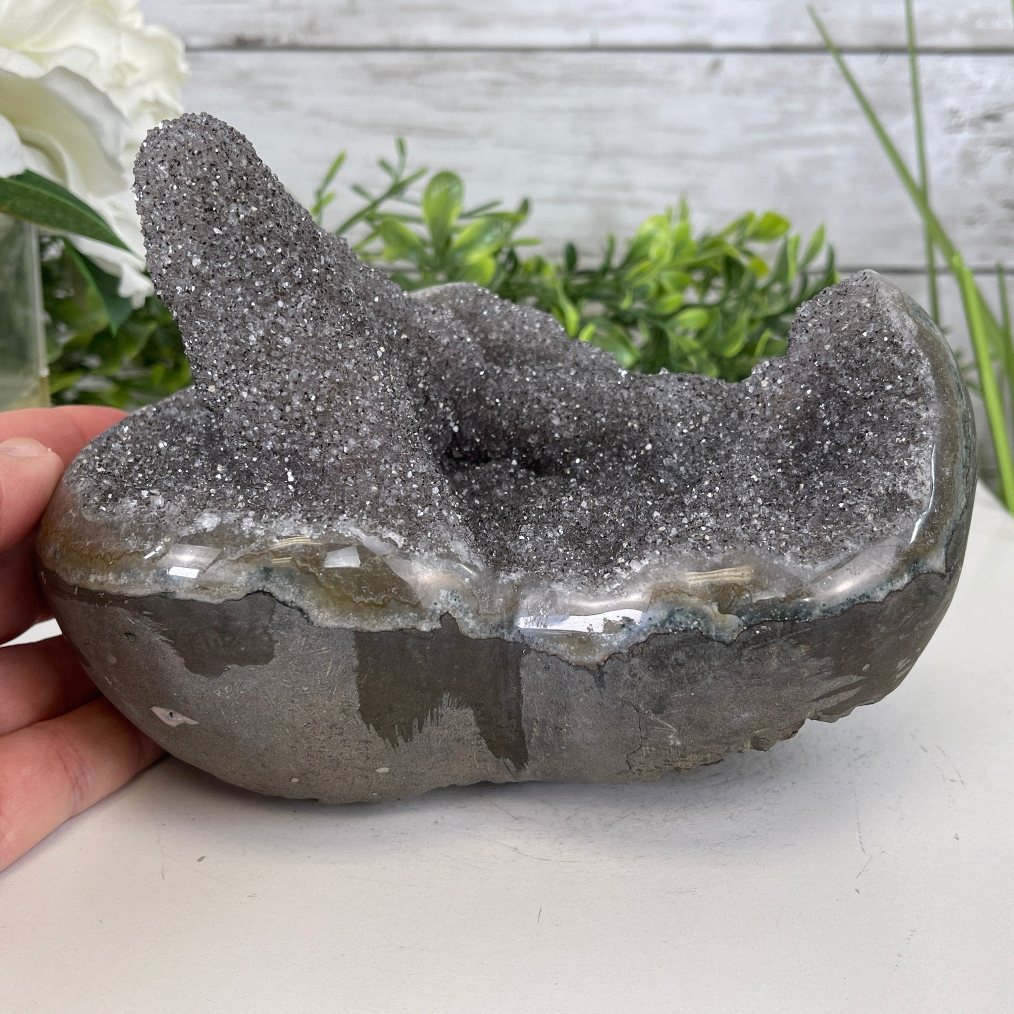 Extra Plus Quality Unique Uruguayan Amethyst Geode, 4.5” tall & 6 lbs #5520-0012 by Brazil Gems - Brazil GemsBrazil GemsExtra Plus Quality Unique Uruguayan Amethyst Geode, 4.5” tall & 6 lbs #5520-0012 by Brazil GemsClusters: Unique & Freeform5520-0012