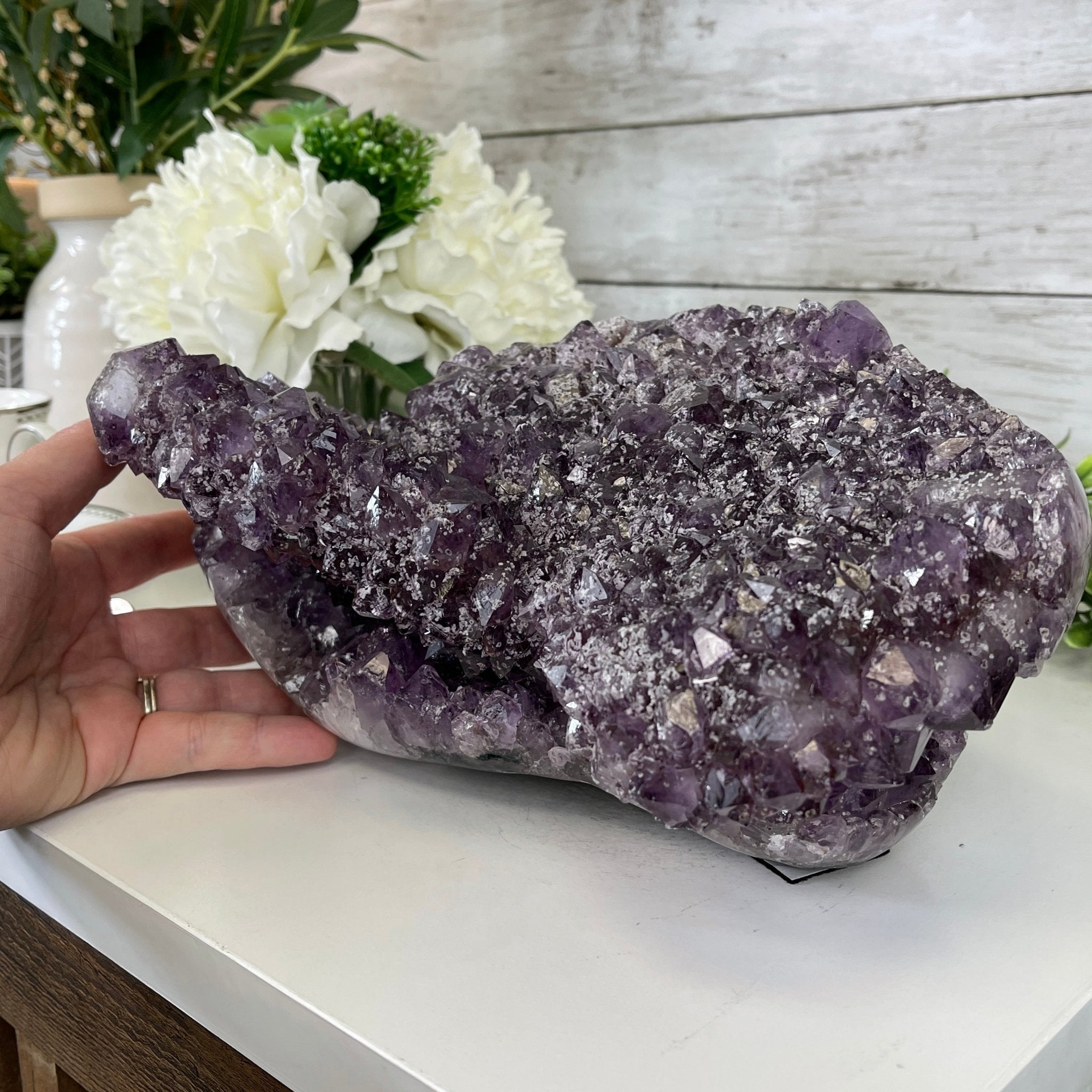 Extra Plus Quality Unique Uruguayan Amethyst Geode, 5.5” tall & 14.2 lbs #5520-0016 by Brazil Gems - Brazil GemsBrazil GemsExtra Plus Quality Unique Uruguayan Amethyst Geode, 5.5” tall & 14.2 lbs #5520-0016 by Brazil GemsClusters: Unique & Freeform5520-0016