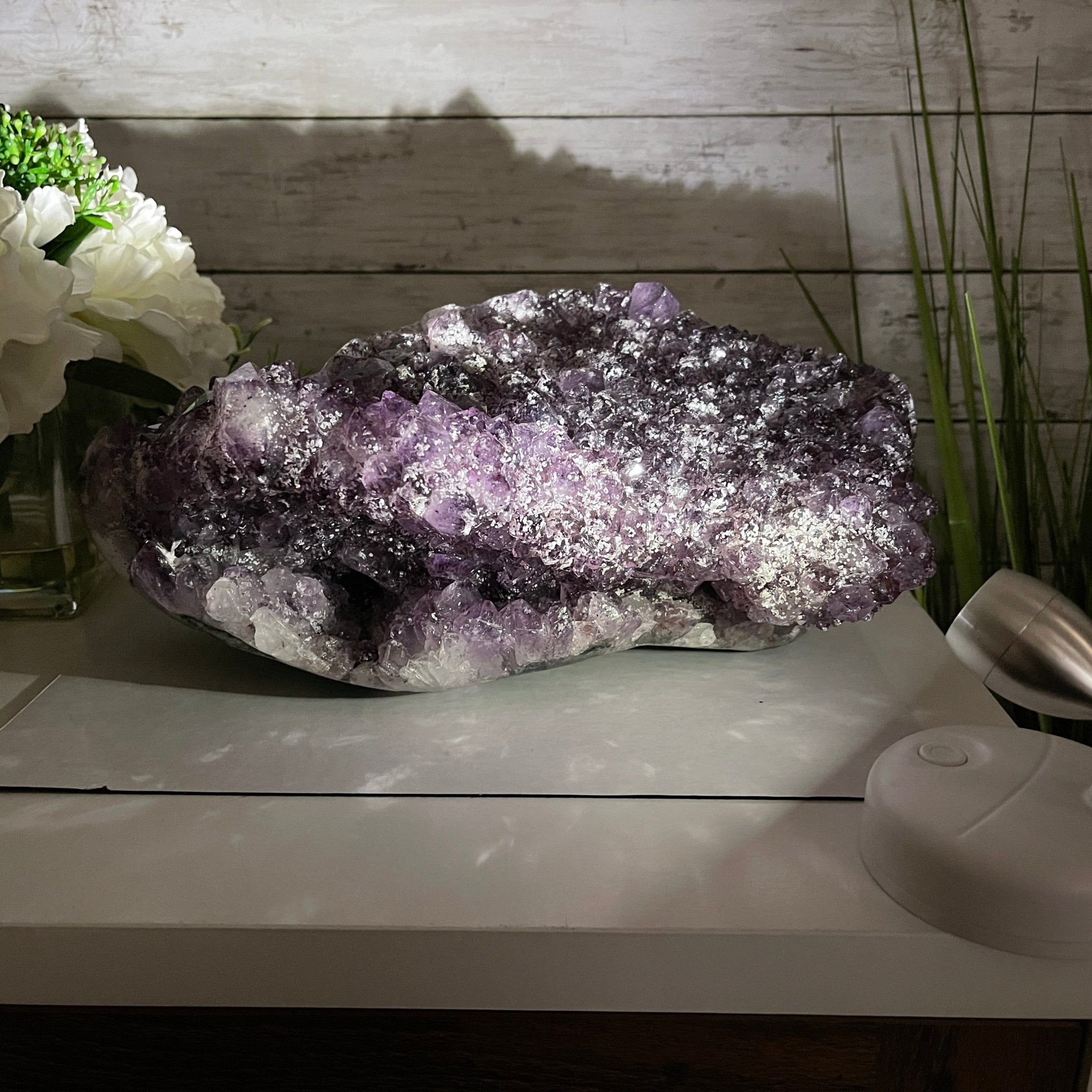 Extra Plus Quality Unique Uruguayan Amethyst Geode, 5.5” tall & 14.2 lbs #5520-0016 by Brazil Gems - Brazil GemsBrazil GemsExtra Plus Quality Unique Uruguayan Amethyst Geode, 5.5” tall & 14.2 lbs #5520-0016 by Brazil GemsClusters: Unique & Freeform5520-0016