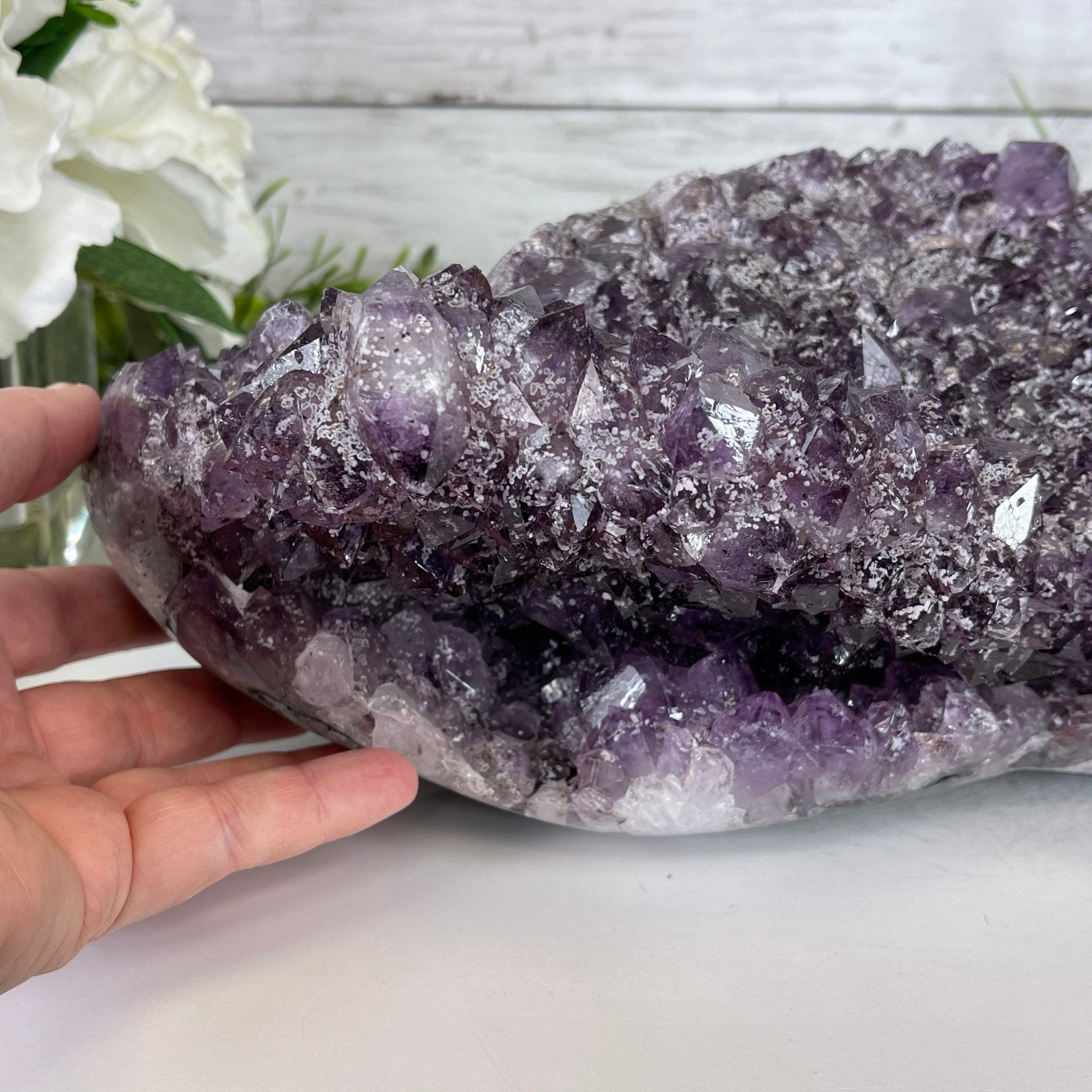 Extra Plus Quality Unique Uruguayan Amethyst Geode, 5.5” tall & 14.2 lbs #5520-0016 by Brazil Gems - Brazil GemsBrazil GemsExtra Plus Quality Unique Uruguayan Amethyst Geode, 5.5” tall & 14.2 lbs #5520-0016 by Brazil GemsClusters: Unique & Freeform5520-0016