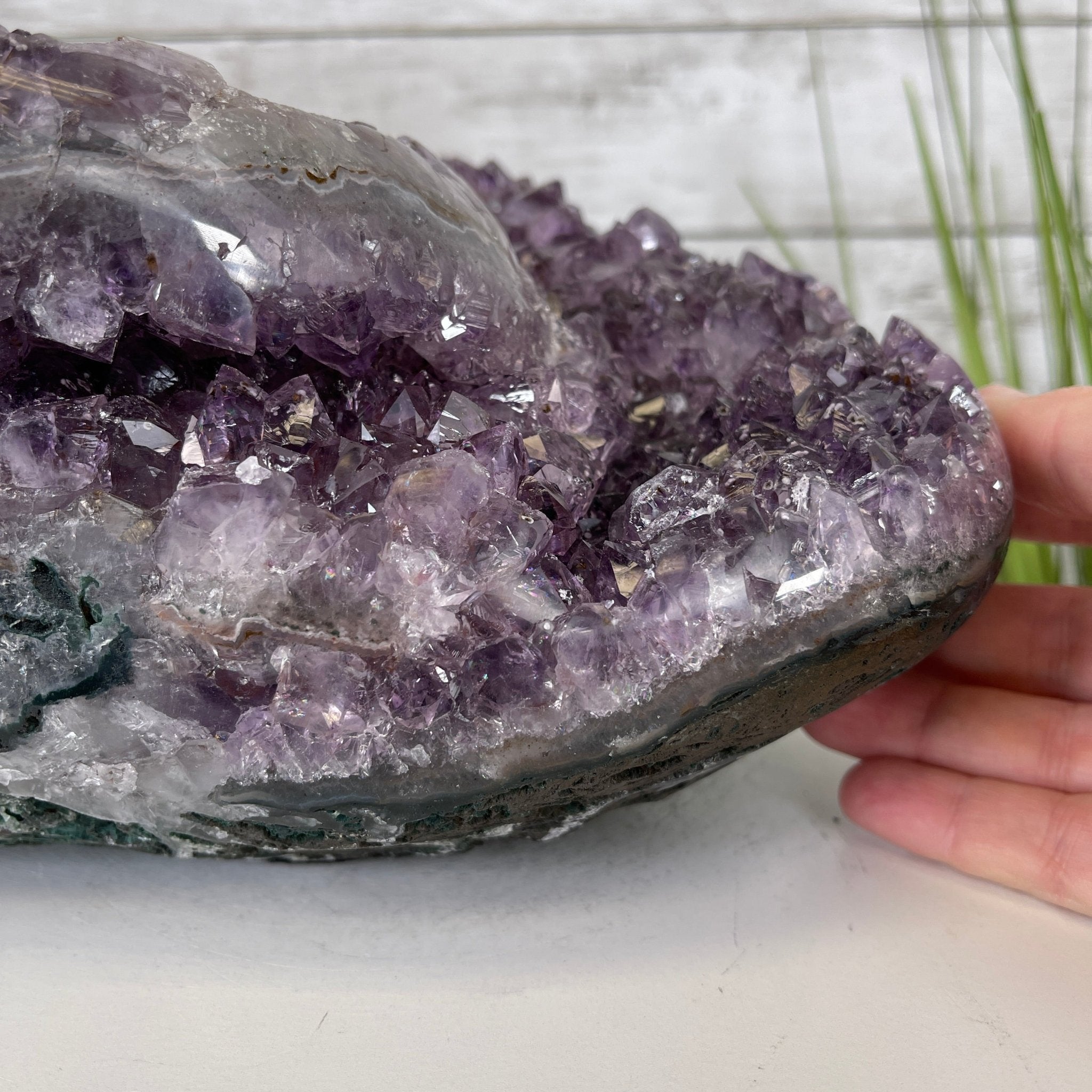 Extra Plus Quality Unique Uruguayan Amethyst Geode, 5.5” tall & 14.2 lbs #5520-0016 by Brazil Gems - Brazil GemsBrazil GemsExtra Plus Quality Unique Uruguayan Amethyst Geode, 5.5” tall & 14.2 lbs #5520-0016 by Brazil GemsClusters: Unique & Freeform5520-0016