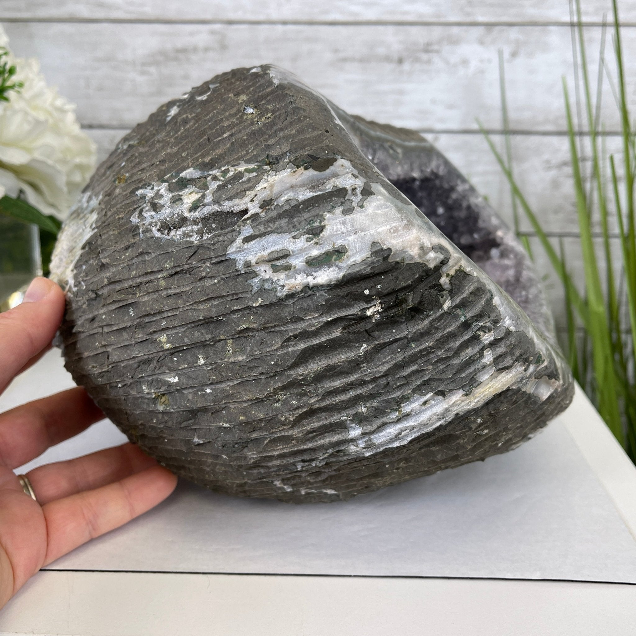 Extra Plus Quality Unique Uruguayan Amethyst Geode, 6.75” tall & 21.3 lbs #5520-0021 by Brazil Gems - Brazil GemsBrazil GemsExtra Plus Quality Unique Uruguayan Amethyst Geode, 6.75” tall & 21.3 lbs #5520-0021 by Brazil GemsClusters: Unique & Freeform5520-0021