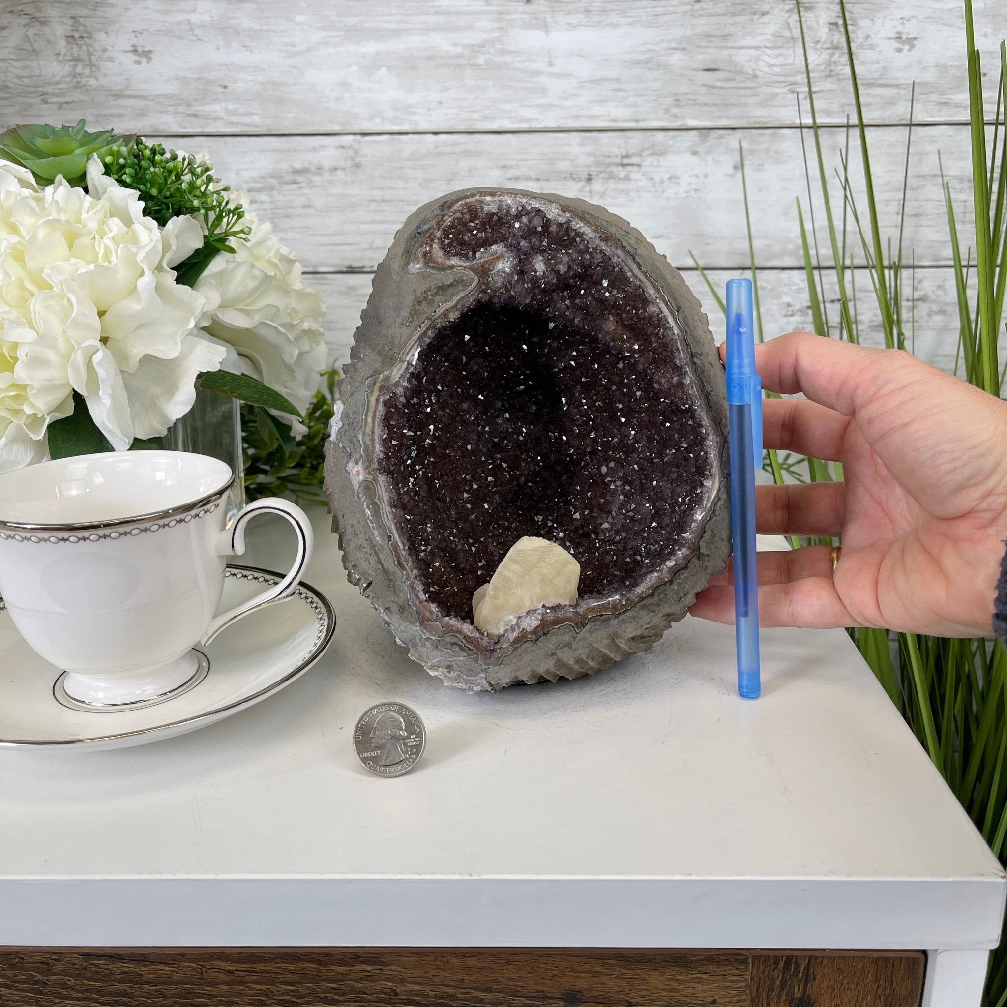 Extra Plus Quality Unique Uruguayan Amethyst Geode, 7” tall & 7.6 lbs #5520-0014 by Brazil Gems - Brazil GemsBrazil GemsExtra Plus Quality Unique Uruguayan Amethyst Geode, 7” tall & 7.6 lbs #5520-0014 by Brazil GemsClusters: Unique & Freeform5520-0014