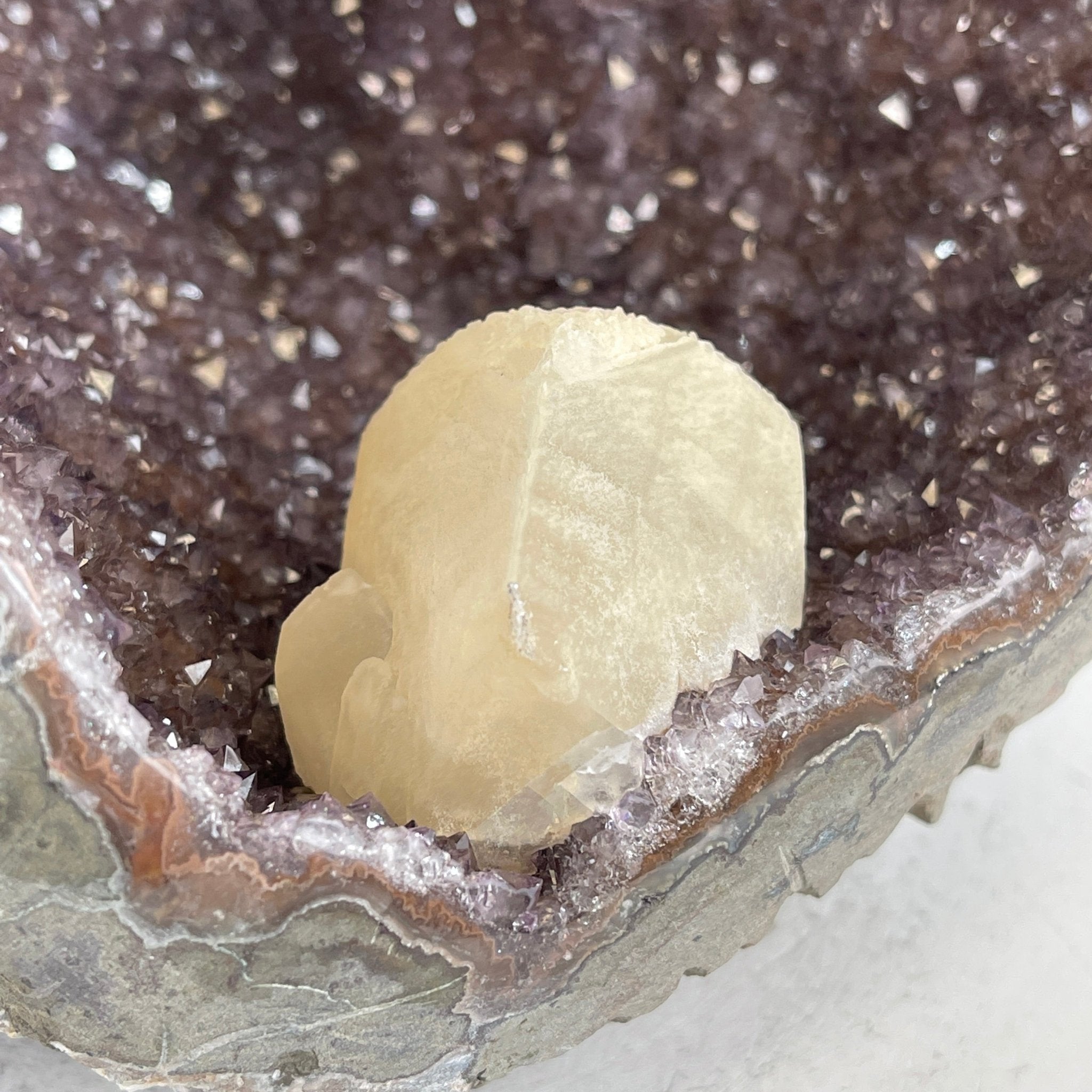 Extra Plus Quality Unique Uruguayan Amethyst Geode, 7” tall & 7.6 lbs #5520-0014 by Brazil Gems - Brazil GemsBrazil GemsExtra Plus Quality Unique Uruguayan Amethyst Geode, 7” tall & 7.6 lbs #5520-0014 by Brazil GemsClusters: Unique & Freeform5520-0014