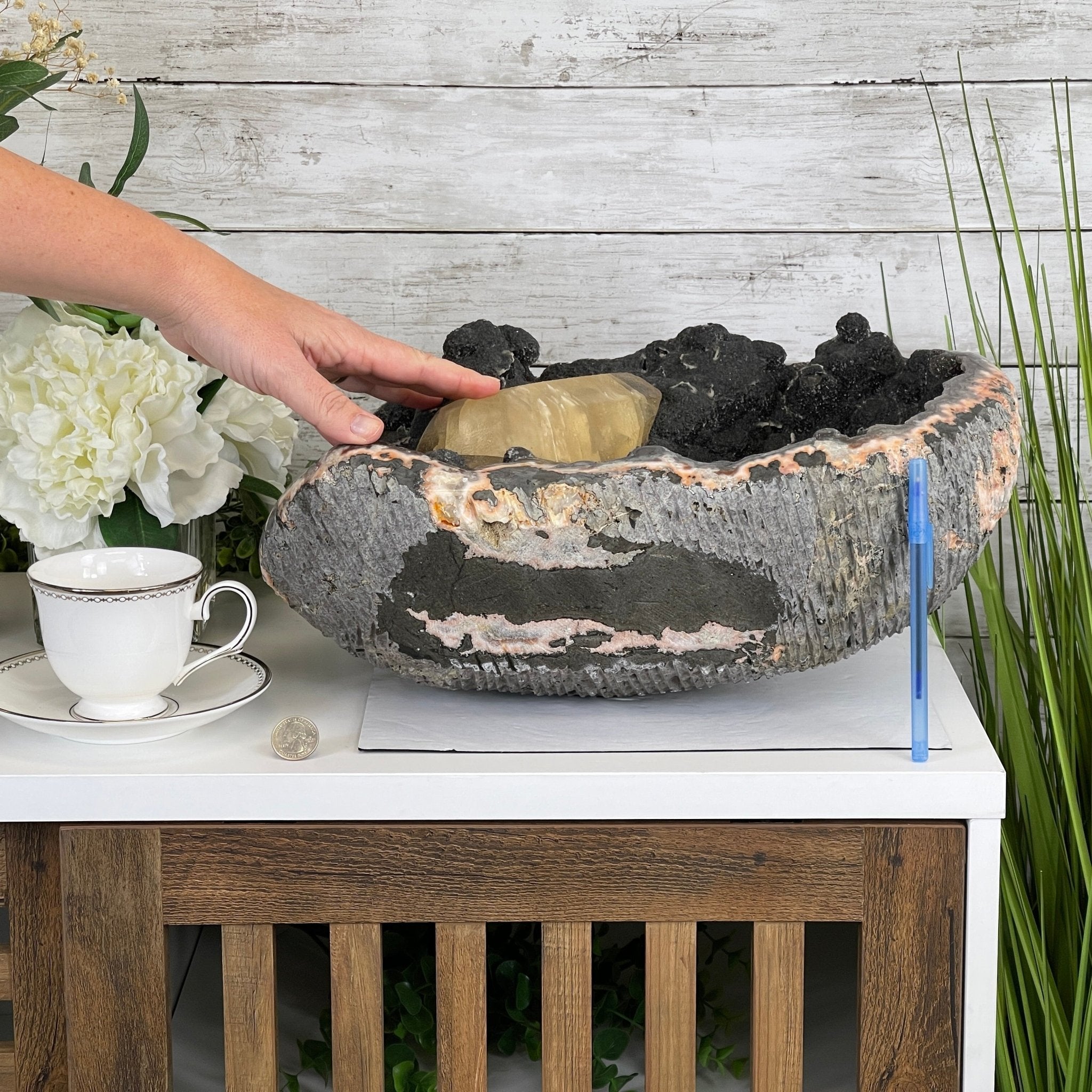 Extra Plus Quality Unique Uruguayan Amethyst Geode, 7.5” tall & 43.3 lbs #5520-0022 by Brazil Gems - Brazil GemsBrazil GemsExtra Plus Quality Unique Uruguayan Amethyst Geode, 7.5” tall & 43.3 lbs #5520-0022 by Brazil GemsClusters: Unique & Freeform5520-0022