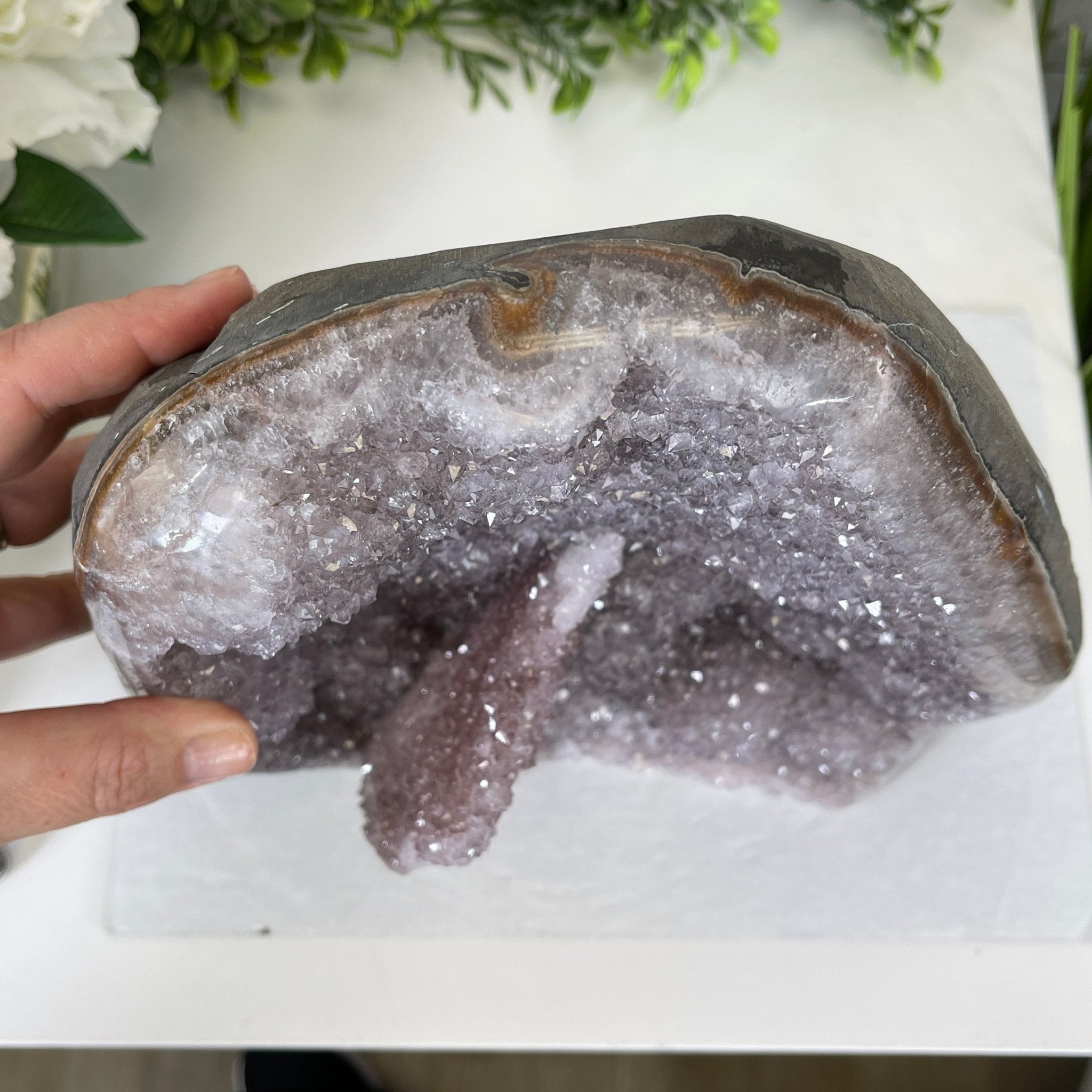 Extra Plus Quality Unique Uruguayan Amethyst Geode, 9.75” tall & 19.4 lbs #5520-0020 by Brazil Gems - Brazil GemsBrazil GemsExtra Plus Quality Unique Uruguayan Amethyst Geode, 9.75” tall & 19.4 lbs #5520-0020 by Brazil GemsClusters: Unique & Freeform5520-0020