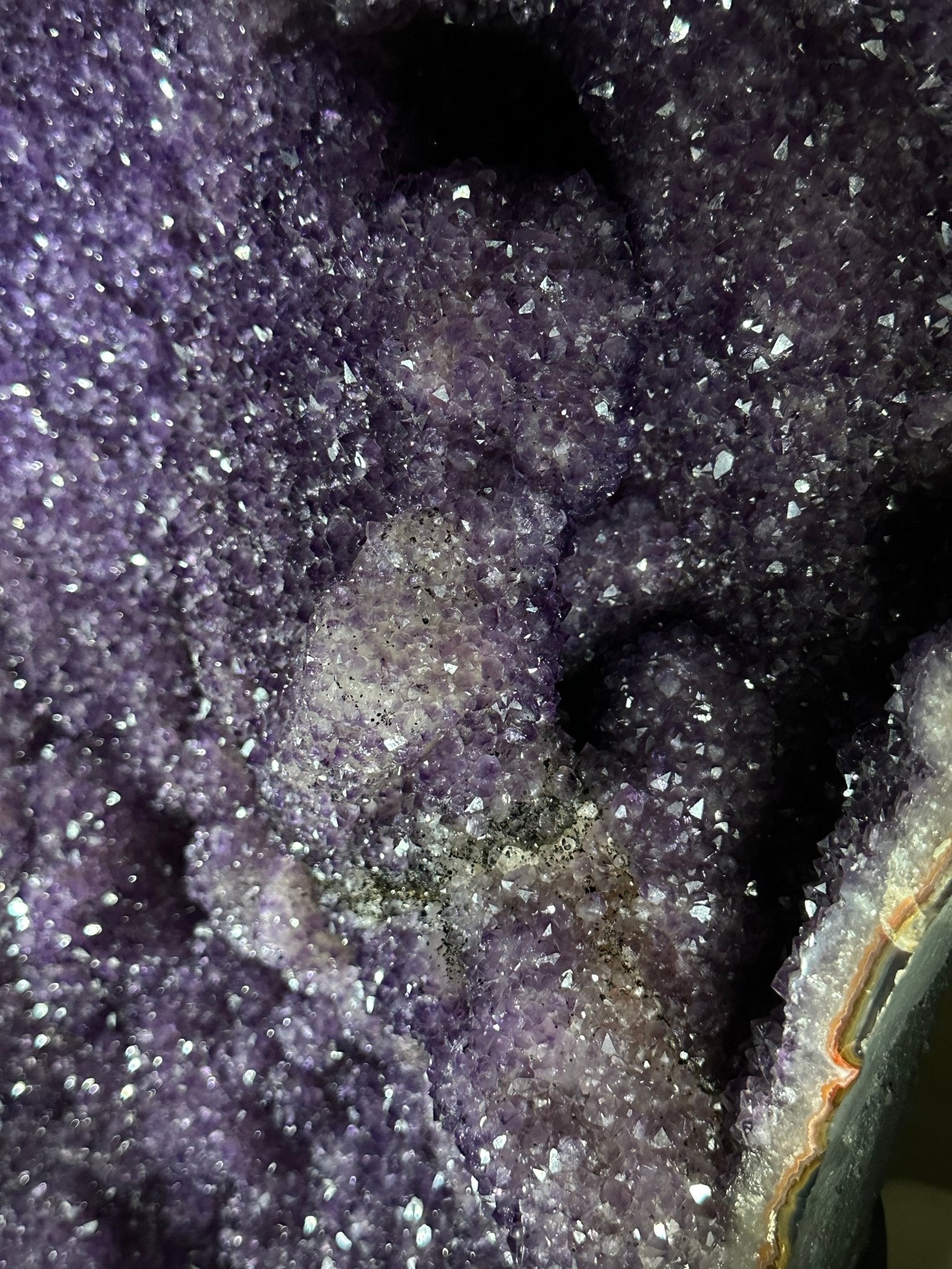 Extra Plus Uruguayan Amethyst Cluster on a Metal Base, 167.6 lbs & 41.1" Tall, #5491 - 0249 - Brazil GemsBrazil GemsExtra Plus Uruguayan Amethyst Cluster on a Metal Base, 167.6 lbs & 41.1" Tall, #5491 - 0249Clusters on Fixed Bases5491 - 0249