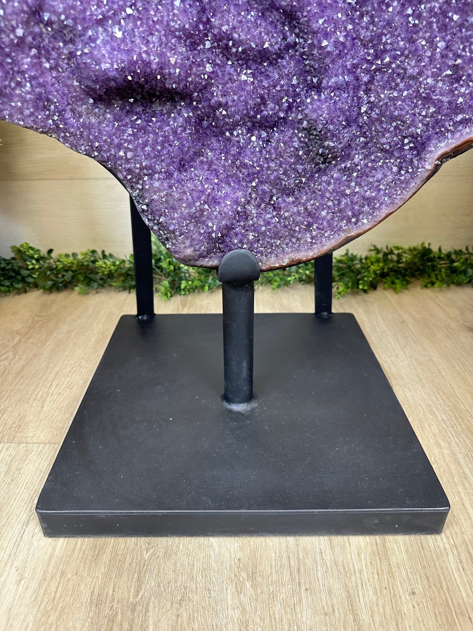 Extra Plus Uruguayan Amethyst Cluster on a Metal Base, 167.6 lbs & 41.1" Tall, #5491 - 0249 - Brazil GemsBrazil GemsExtra Plus Uruguayan Amethyst Cluster on a Metal Base, 167.6 lbs & 41.1" Tall, #5491 - 0249Clusters on Fixed Bases5491 - 0249