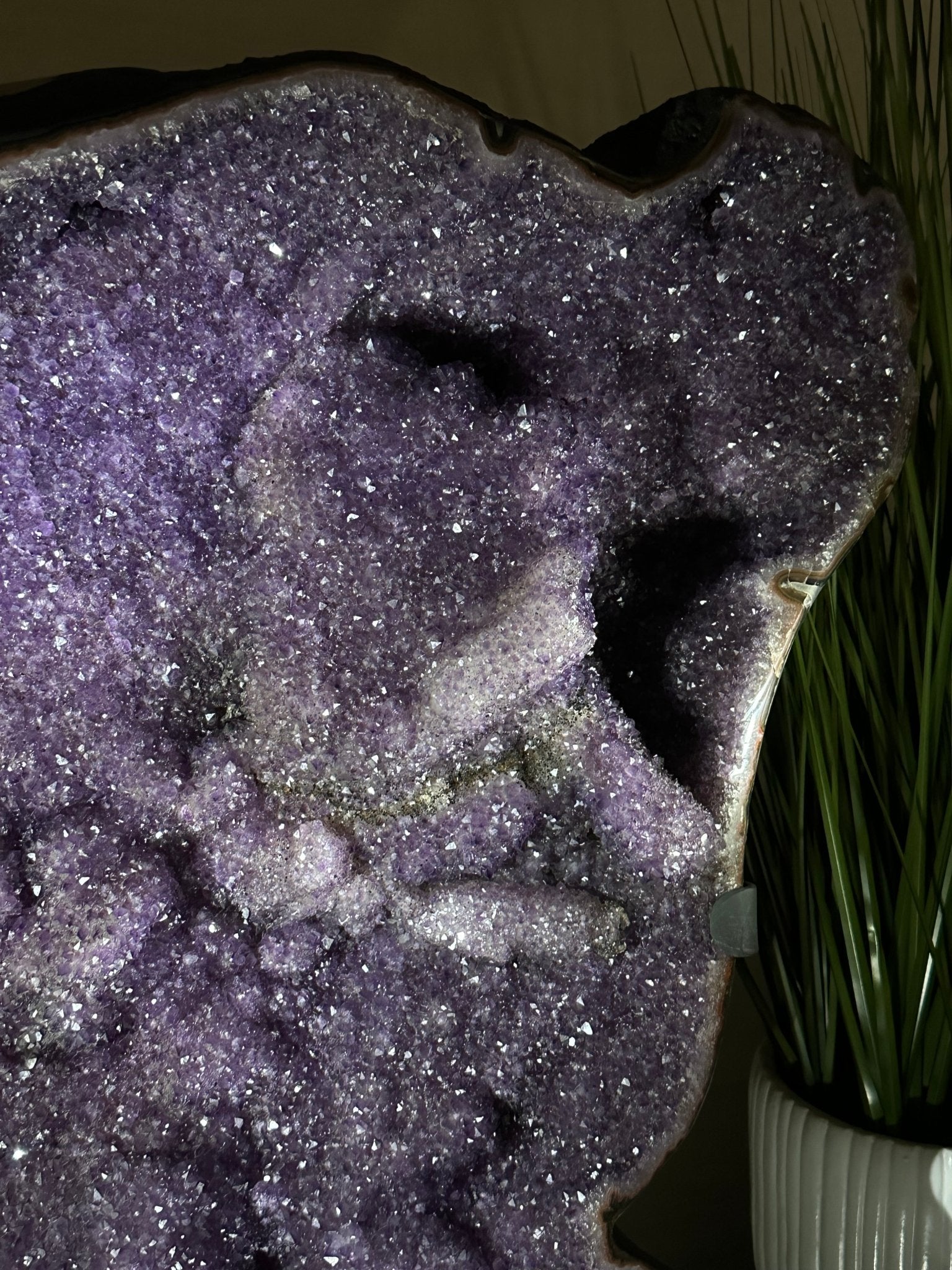 Extra Plus Uruguayan Amethyst Cluster on a Metal Base, 167.6 lbs & 41.1" Tall, #5491 - 0249 - Brazil GemsBrazil GemsExtra Plus Uruguayan Amethyst Cluster on a Metal Base, 167.6 lbs & 41.1" Tall, #5491 - 0249Clusters on Fixed Bases5491 - 0249