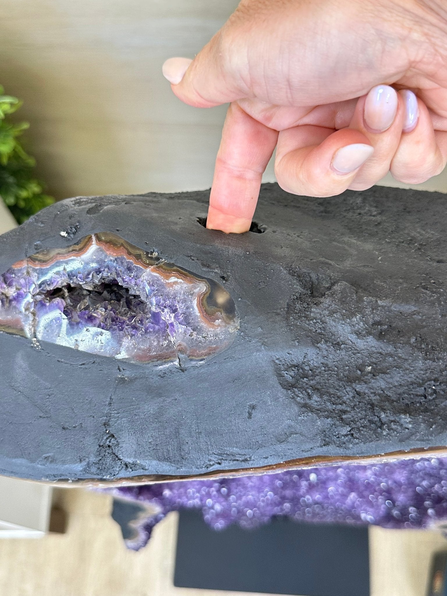 Extra Plus Uruguayan Amethyst Cluster on a Metal Base, 167.6 lbs & 41.1" Tall, #5491 - 0249 - Brazil GemsBrazil GemsExtra Plus Uruguayan Amethyst Cluster on a Metal Base, 167.6 lbs & 41.1" Tall, #5491 - 0249Clusters on Fixed Bases5491 - 0249