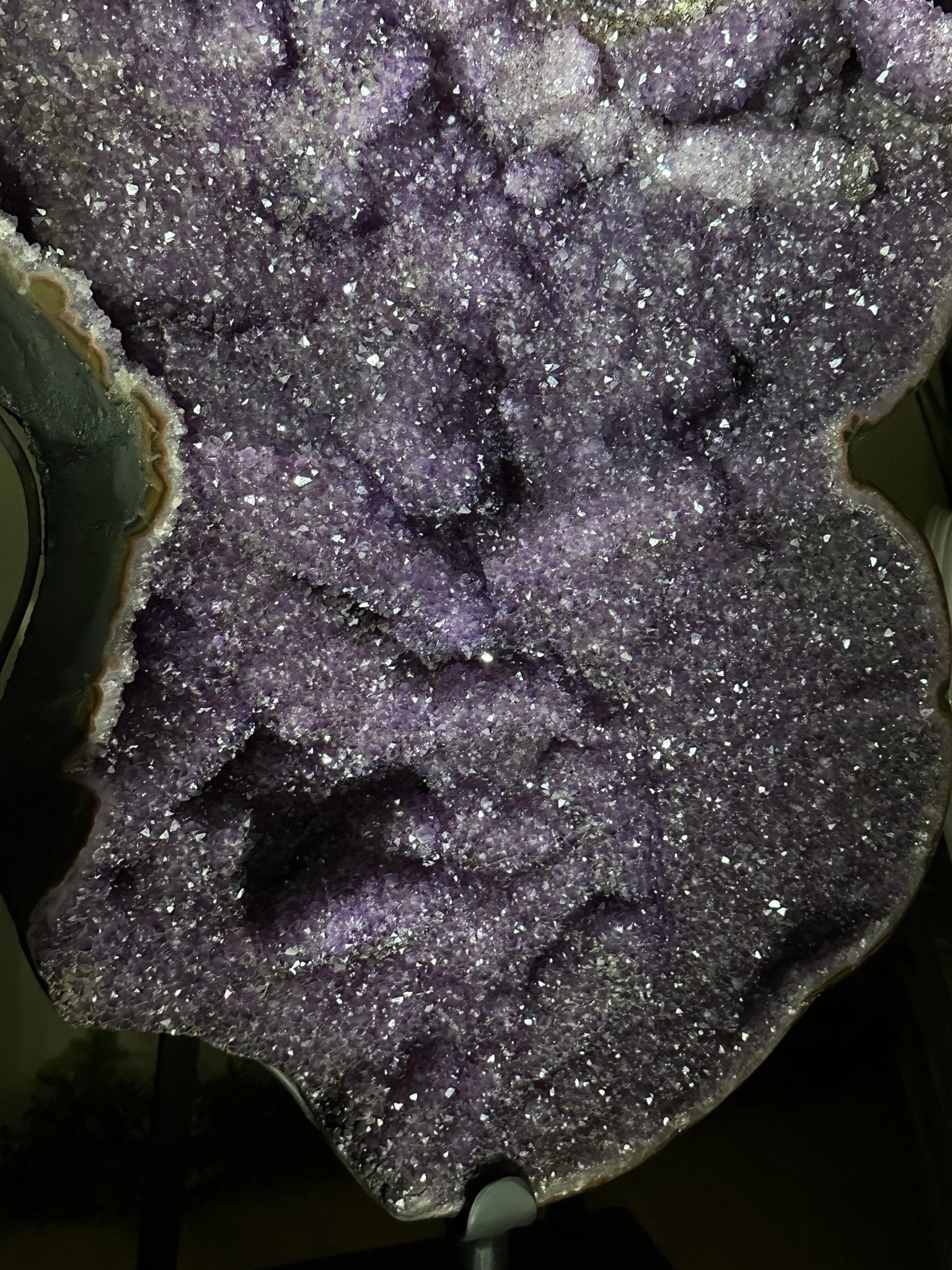 Extra Plus Uruguayan Amethyst Cluster on a Metal Base, 167.6 lbs & 41.1" Tall, #5491 - 0249 - Brazil GemsBrazil GemsExtra Plus Uruguayan Amethyst Cluster on a Metal Base, 167.6 lbs & 41.1" Tall, #5491 - 0249Clusters on Fixed Bases5491 - 0249