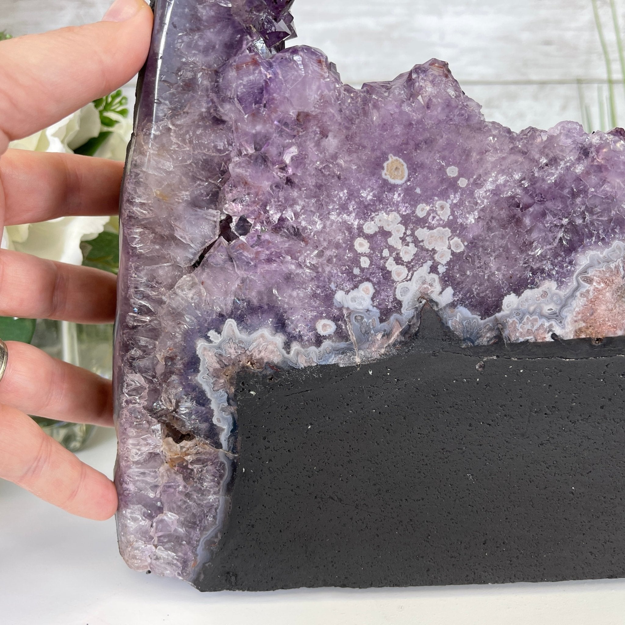 Extra Quality 2-Sided Brazilian Amethyst Cathedral, 28 lbs, 16.7" tall, #5605-0056 by Brazil Gems - Brazil GemsBrazil GemsExtra Quality 2-Sided Brazilian Amethyst Cathedral, 28 lbs, 16.7" tall, #5605-0056 by Brazil GemsOpen 2-Sided Cathedrals5605-0056