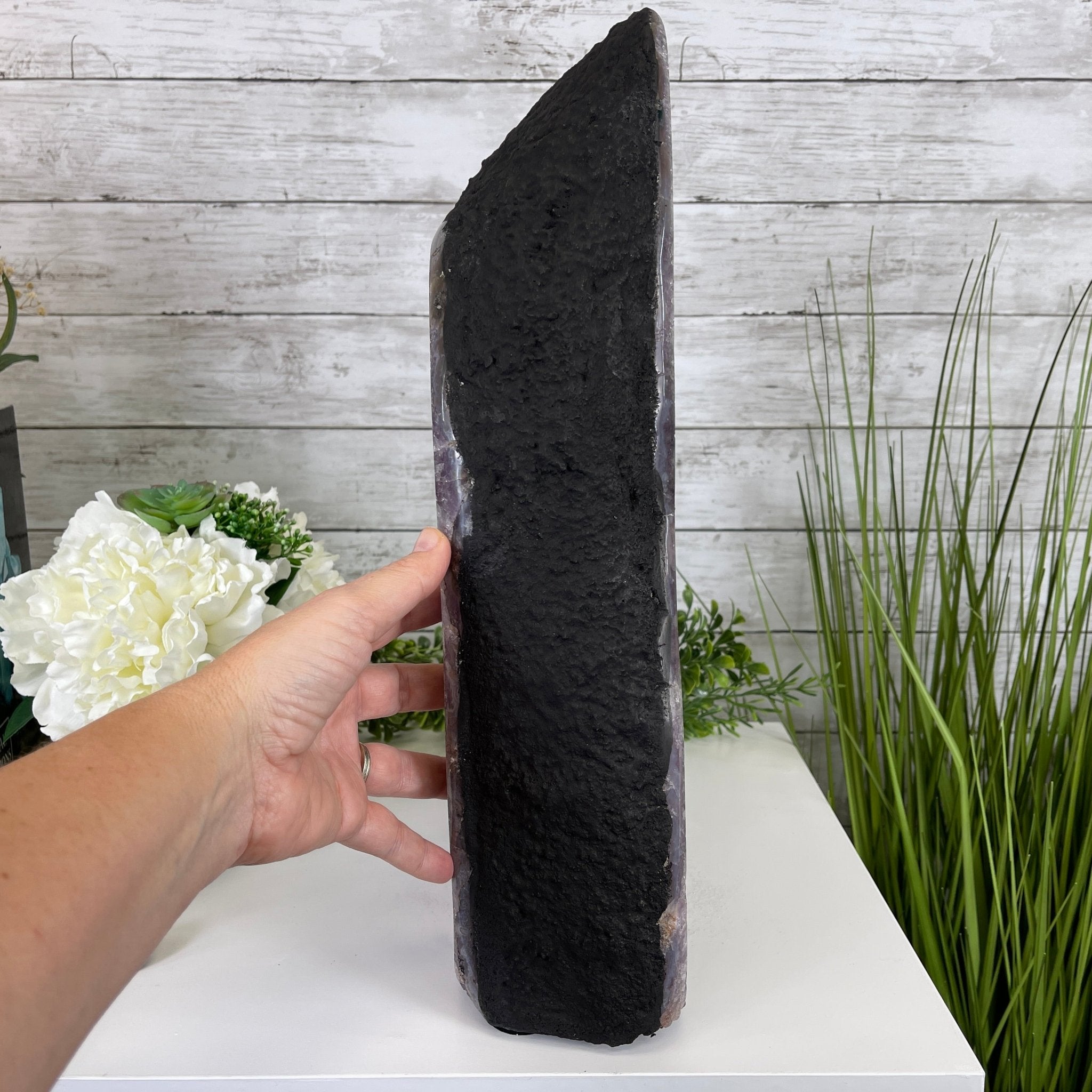 Extra Quality 2-Sided Brazilian Amethyst Cathedral, 28 lbs, 16.7" tall, #5605-0056 by Brazil Gems - Brazil GemsBrazil GemsExtra Quality 2-Sided Brazilian Amethyst Cathedral, 28 lbs, 16.7" tall, #5605-0056 by Brazil GemsOpen 2-Sided Cathedrals5605-0056