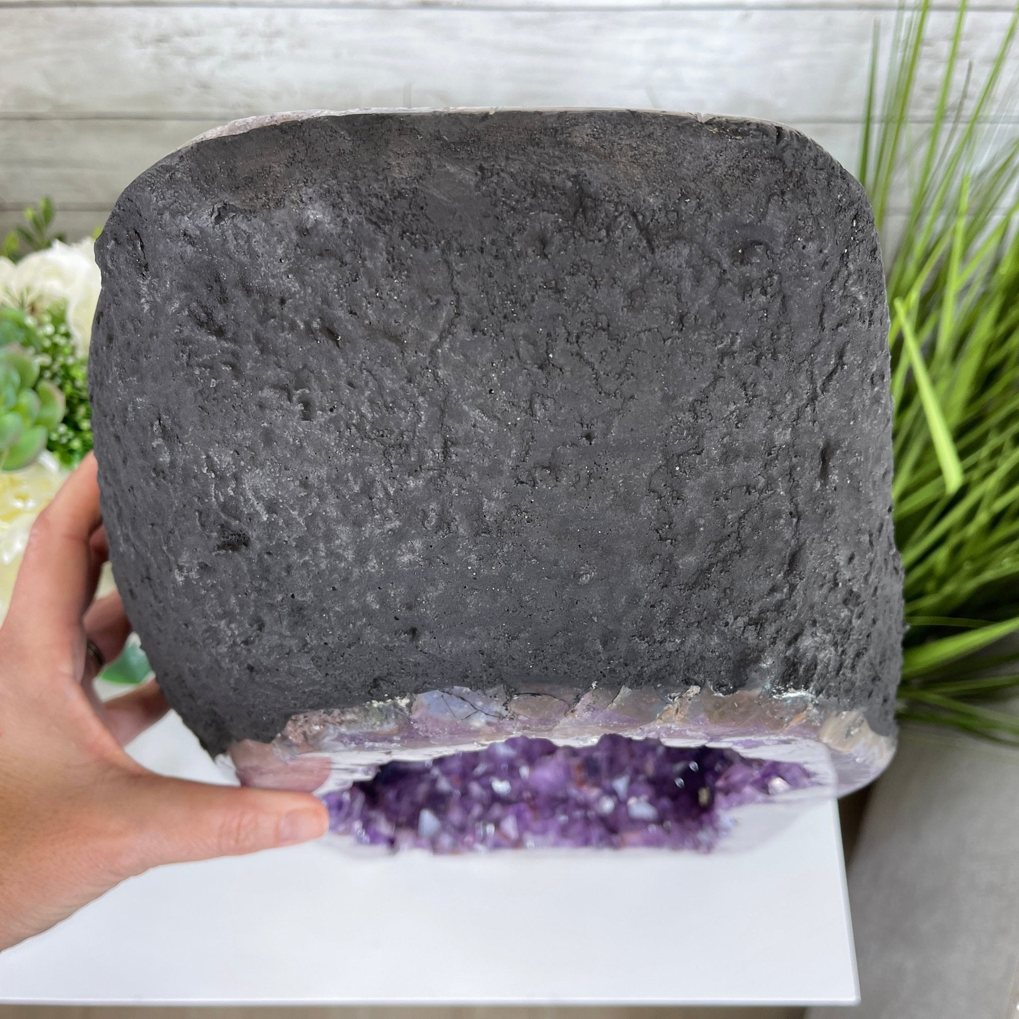 Extra Quality 2-Sided Brazilian Amethyst Cathedral, 28 lbs, 16.7" tall, #5605-0056 by Brazil Gems - Brazil GemsBrazil GemsExtra Quality 2-Sided Brazilian Amethyst Cathedral, 28 lbs, 16.7" tall, #5605-0056 by Brazil GemsOpen 2-Sided Cathedrals5605-0056