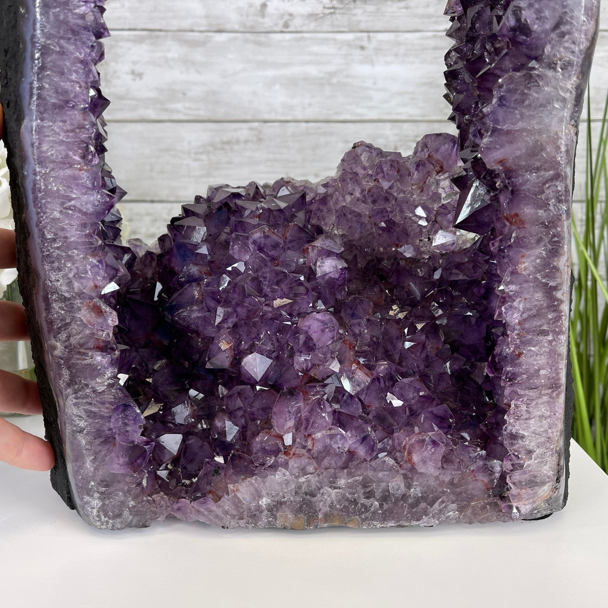 Extra Quality 2-Sided Brazilian Amethyst Cathedral, 28 lbs, 16.7" tall, #5605-0056 by Brazil Gems - Brazil GemsBrazil GemsExtra Quality 2-Sided Brazilian Amethyst Cathedral, 28 lbs, 16.7" tall, #5605-0056 by Brazil GemsOpen 2-Sided Cathedrals5605-0056