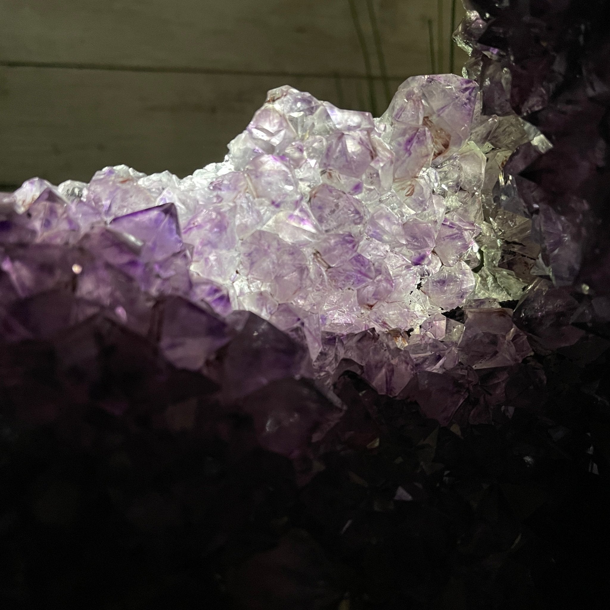 Extra Quality 2-Sided Brazilian Amethyst Cathedral, 28 lbs, 16.7" tall, #5605-0056 by Brazil Gems - Brazil GemsBrazil GemsExtra Quality 2-Sided Brazilian Amethyst Cathedral, 28 lbs, 16.7" tall, #5605-0056 by Brazil GemsOpen 2-Sided Cathedrals5605-0056