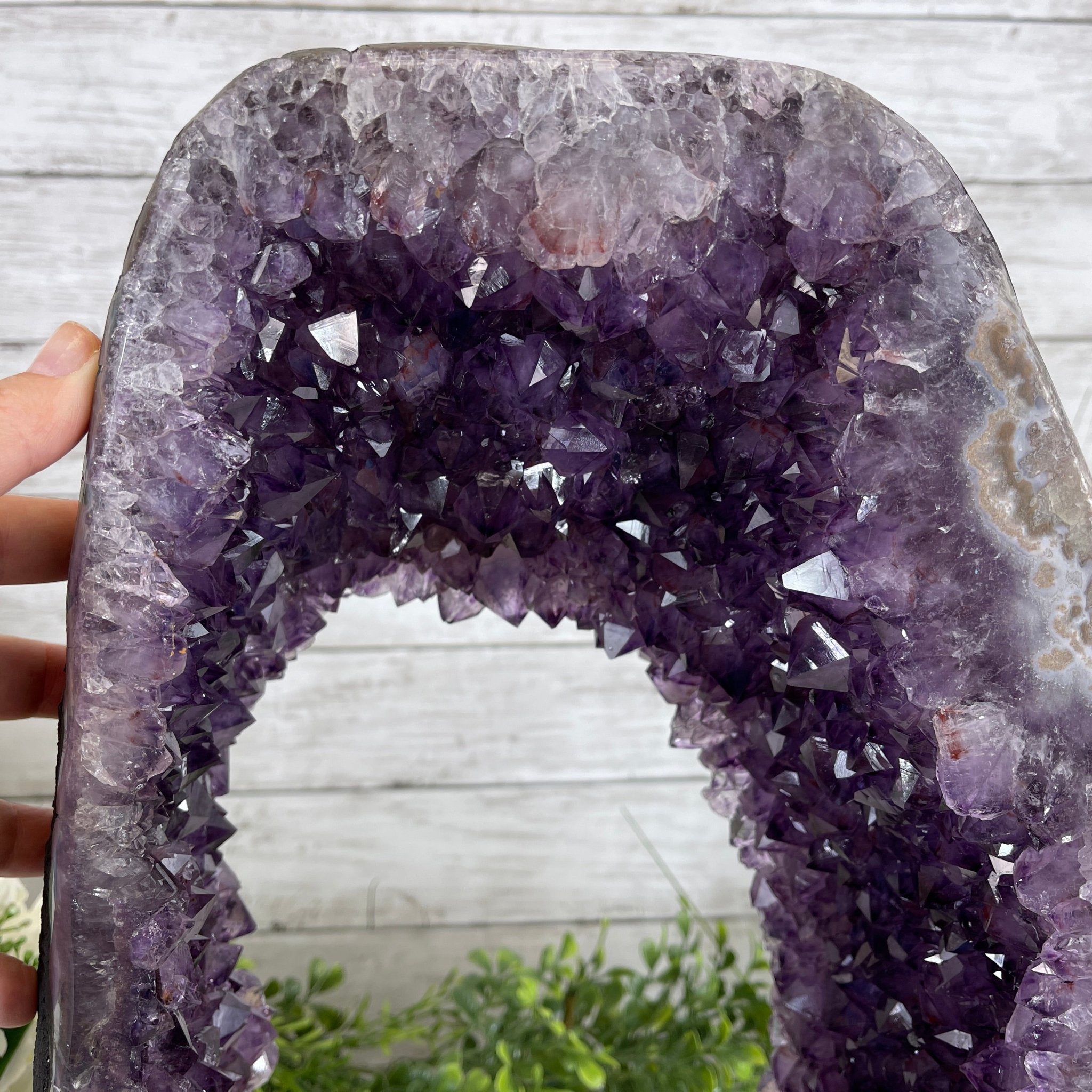 Extra Quality 2-Sided Brazilian Amethyst Cathedral, 28 lbs, 16.7" tall, #5605-0056 by Brazil Gems - Brazil GemsBrazil GemsExtra Quality 2-Sided Brazilian Amethyst Cathedral, 28 lbs, 16.7" tall, #5605-0056 by Brazil GemsOpen 2-Sided Cathedrals5605-0056