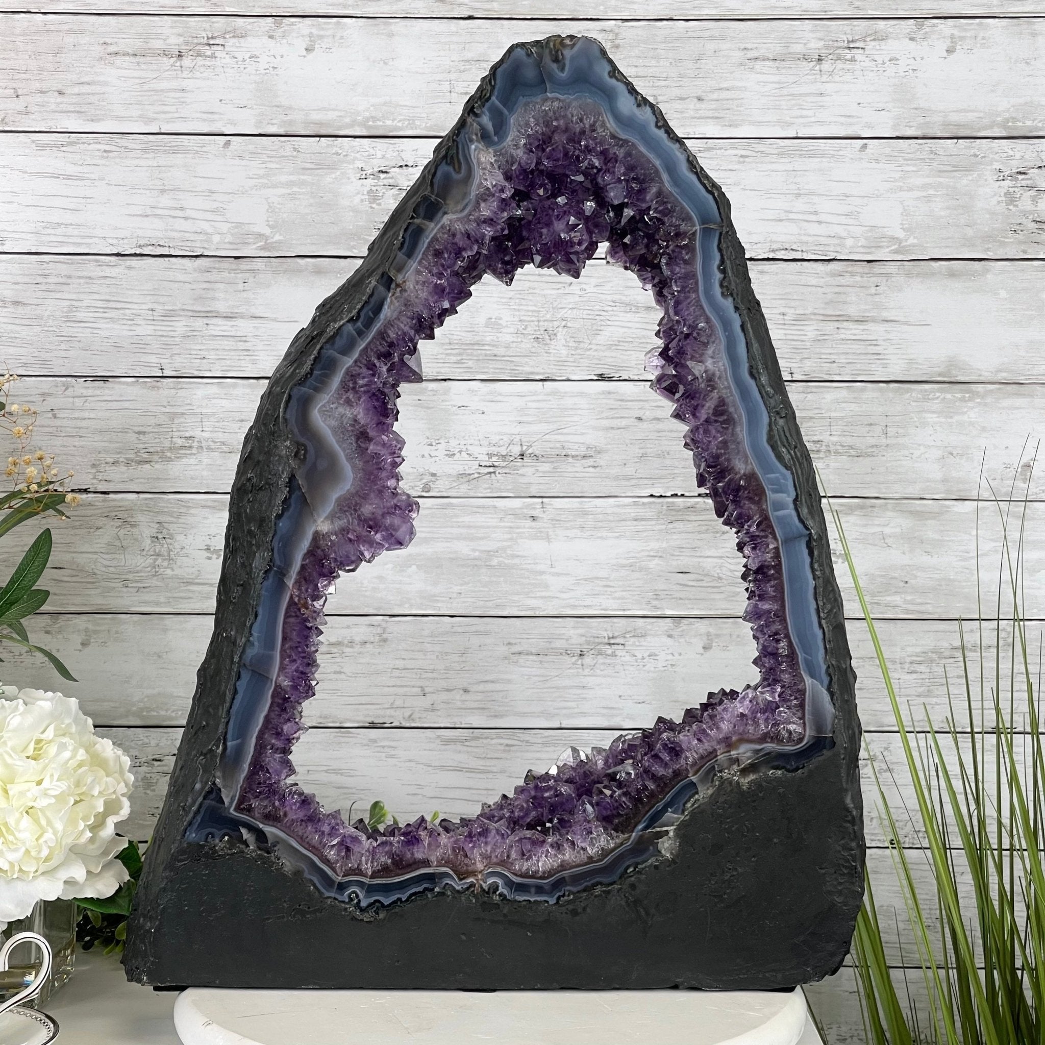 Extra Quality 2-Sided Brazilian Amethyst Cathedral, 32.2 lbs, 22.1" tall, #5605-0070 by Brazil Gems - Brazil GemsBrazil GemsExtra Quality 2-Sided Brazilian Amethyst Cathedral, 32.2 lbs, 22.1" tall, #5605-0070 by Brazil GemsOpen 2-Sided Cathedrals5605-0070