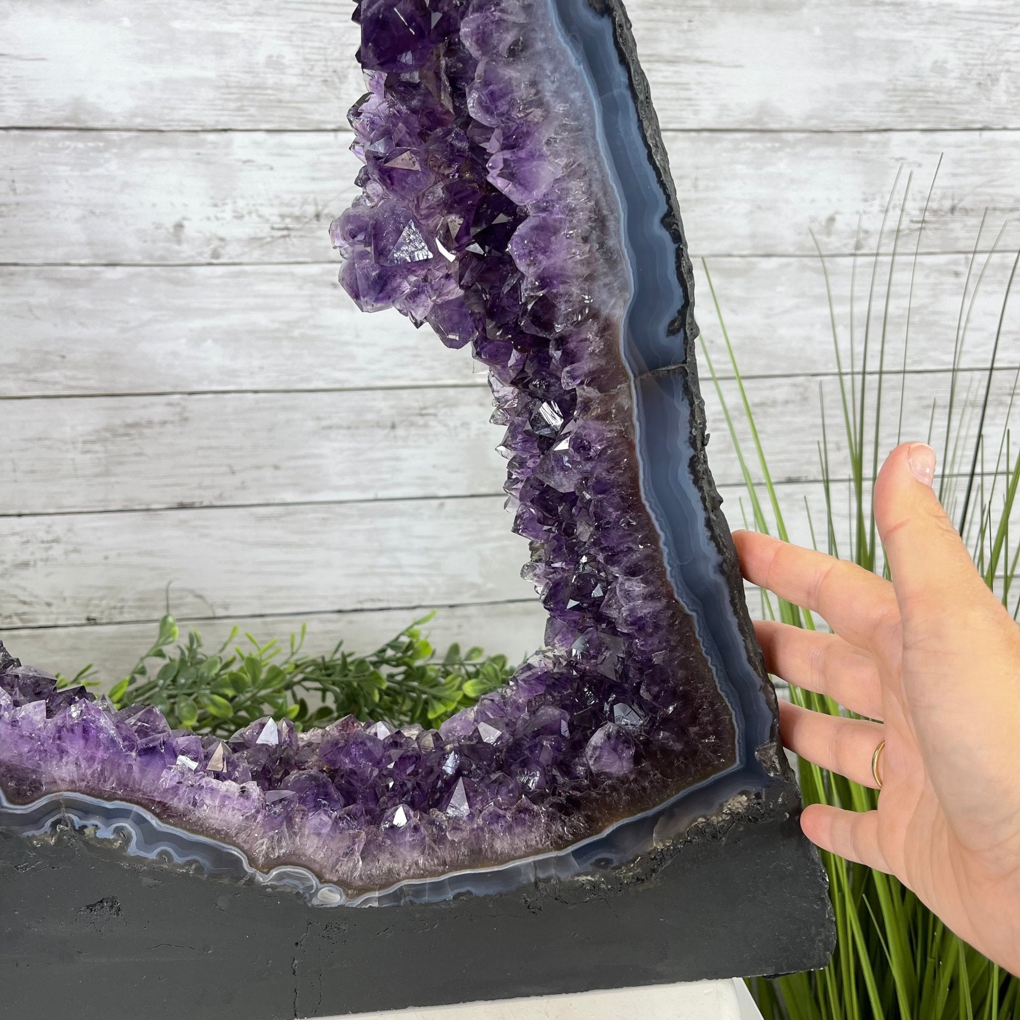 Extra Quality 2-Sided Brazilian Amethyst Cathedral, 32.2 lbs, 22.1" tall, #5605-0070 by Brazil Gems - Brazil GemsBrazil GemsExtra Quality 2-Sided Brazilian Amethyst Cathedral, 32.2 lbs, 22.1" tall, #5605-0070 by Brazil GemsOpen 2-Sided Cathedrals5605-0070