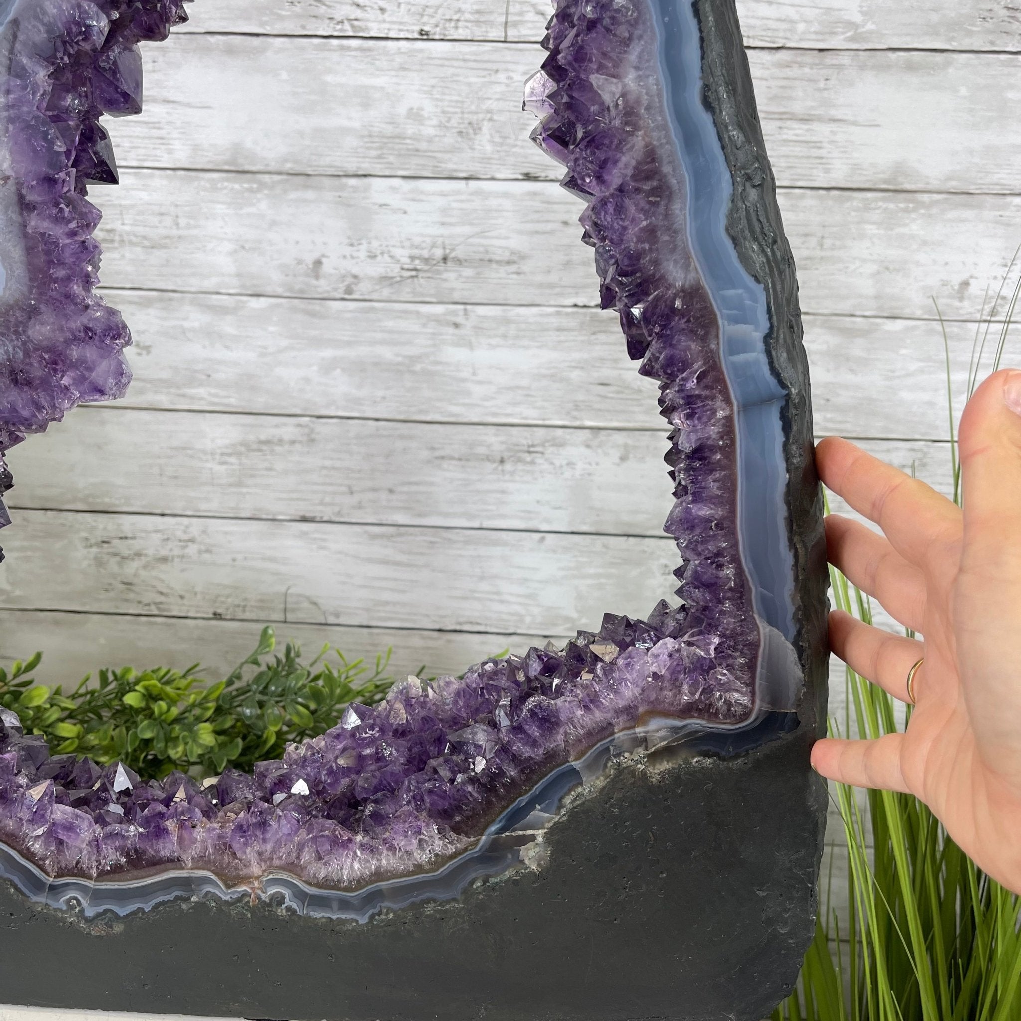 Extra Quality 2-Sided Brazilian Amethyst Cathedral, 32.2 lbs, 22.1" tall, #5605-0070 by Brazil Gems - Brazil GemsBrazil GemsExtra Quality 2-Sided Brazilian Amethyst Cathedral, 32.2 lbs, 22.1" tall, #5605-0070 by Brazil GemsOpen 2-Sided Cathedrals5605-0070