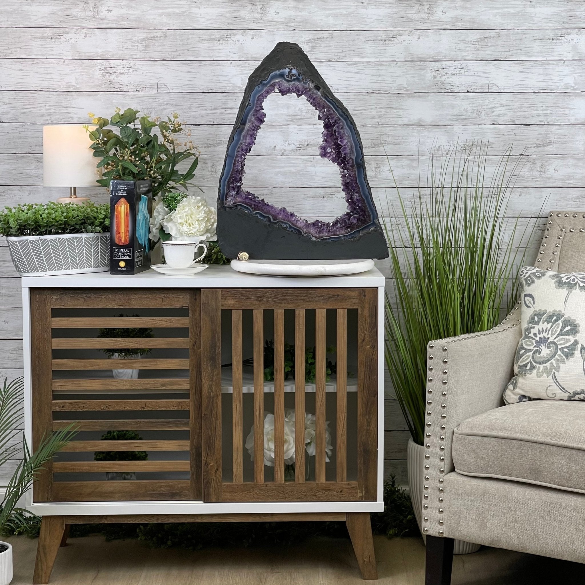 Extra Quality 2-Sided Brazilian Amethyst Cathedral, 32.2 lbs, 22.1" tall, #5605-0070 by Brazil Gems - Brazil GemsBrazil GemsExtra Quality 2-Sided Brazilian Amethyst Cathedral, 32.2 lbs, 22.1" tall, #5605-0070 by Brazil GemsOpen 2-Sided Cathedrals5605-0070