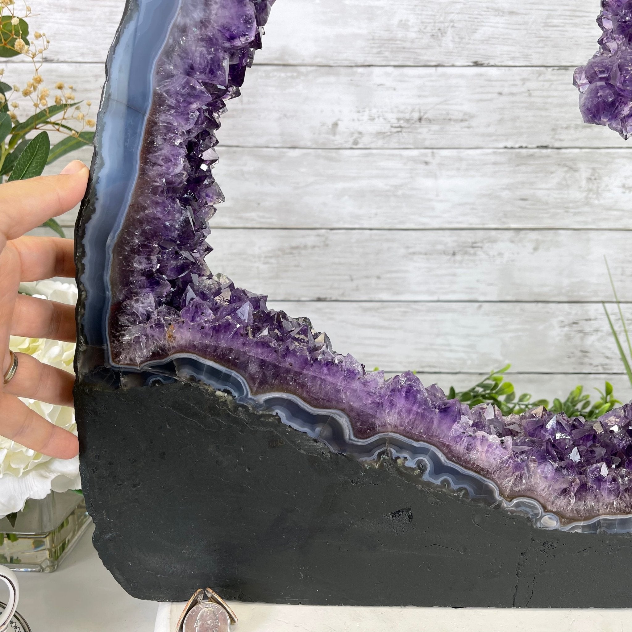 Extra Quality 2-Sided Brazilian Amethyst Cathedral, 32.2 lbs, 22.1" tall, #5605-0070 by Brazil Gems - Brazil GemsBrazil GemsExtra Quality 2-Sided Brazilian Amethyst Cathedral, 32.2 lbs, 22.1" tall, #5605-0070 by Brazil GemsOpen 2-Sided Cathedrals5605-0070