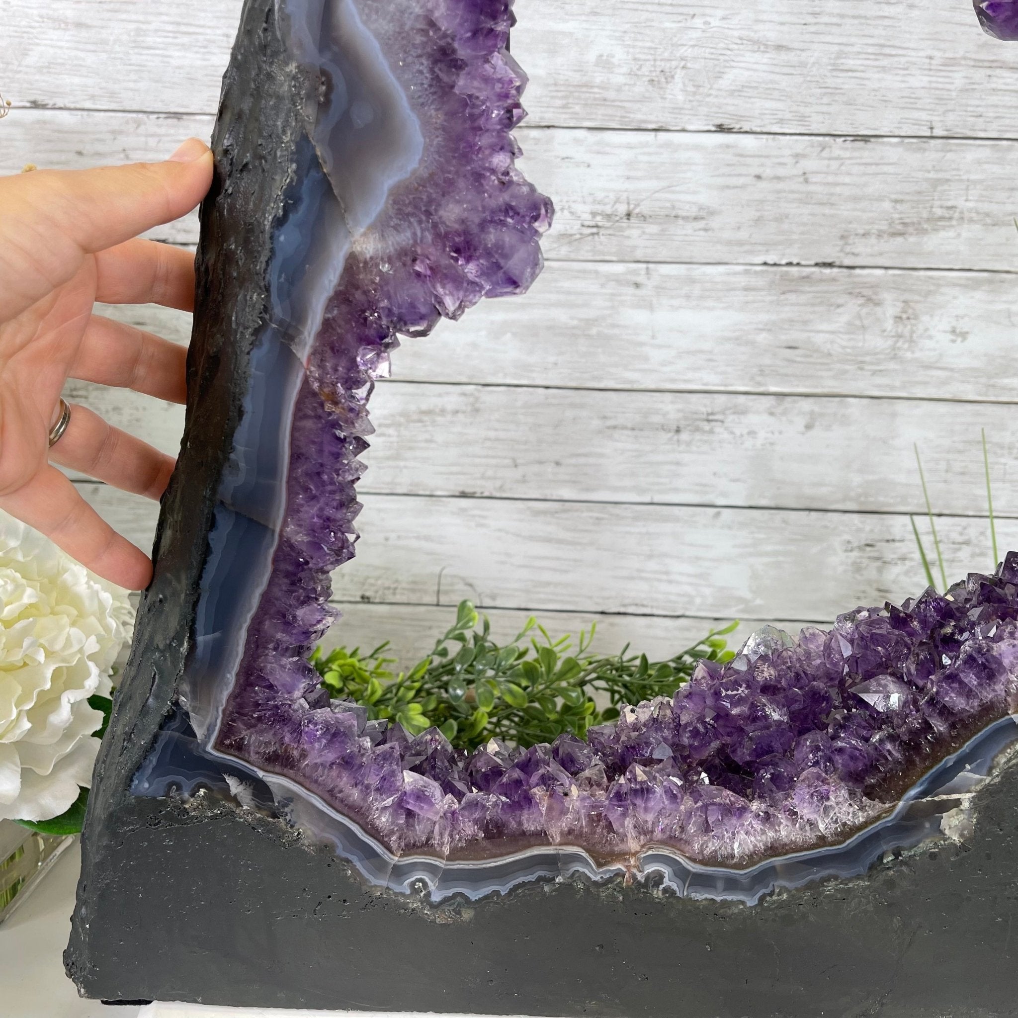 Extra Quality 2-Sided Brazilian Amethyst Cathedral, 32.2 lbs, 22.1" tall, #5605-0070 by Brazil Gems - Brazil GemsBrazil GemsExtra Quality 2-Sided Brazilian Amethyst Cathedral, 32.2 lbs, 22.1" tall, #5605-0070 by Brazil GemsOpen 2-Sided Cathedrals5605-0070