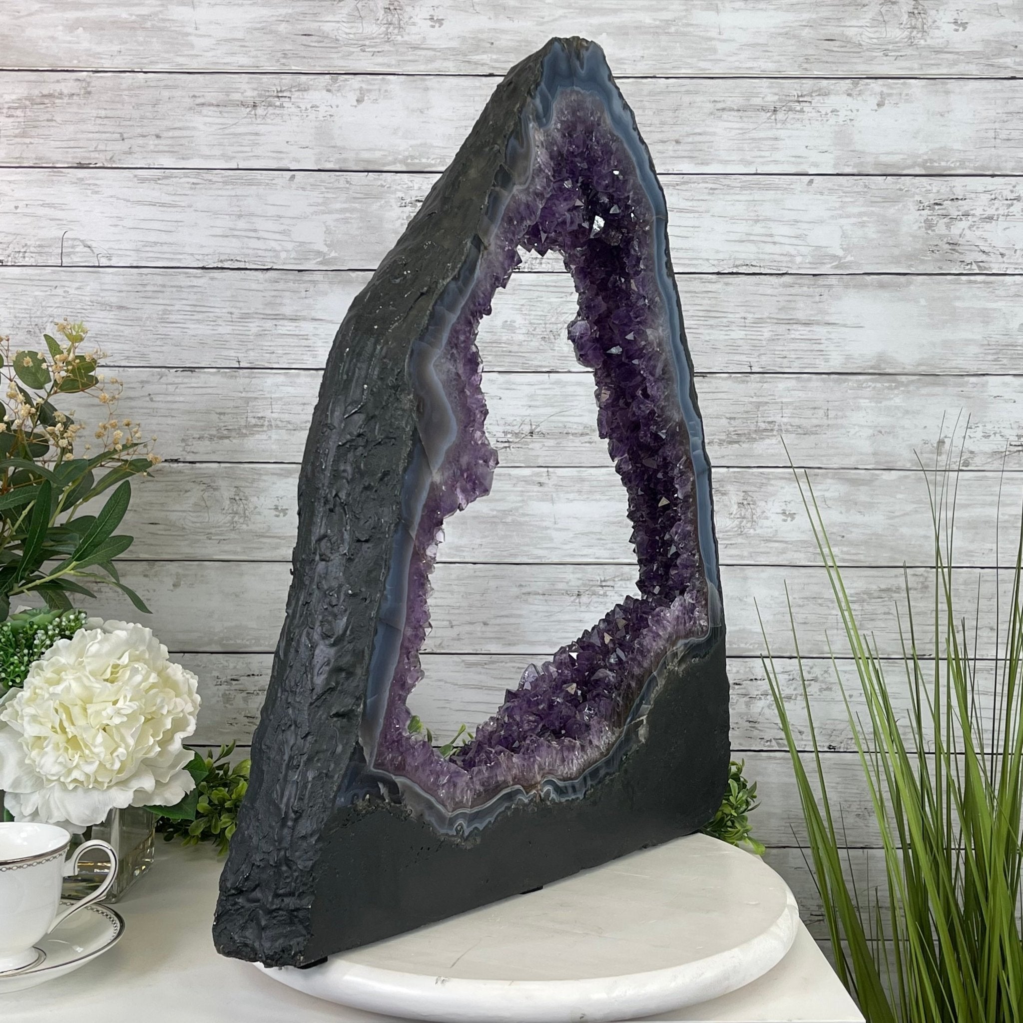 Extra Quality 2-Sided Brazilian Amethyst Cathedral, 32.2 lbs, 22.1" tall, #5605-0070 by Brazil Gems - Brazil GemsBrazil GemsExtra Quality 2-Sided Brazilian Amethyst Cathedral, 32.2 lbs, 22.1" tall, #5605-0070 by Brazil GemsOpen 2-Sided Cathedrals5605-0070