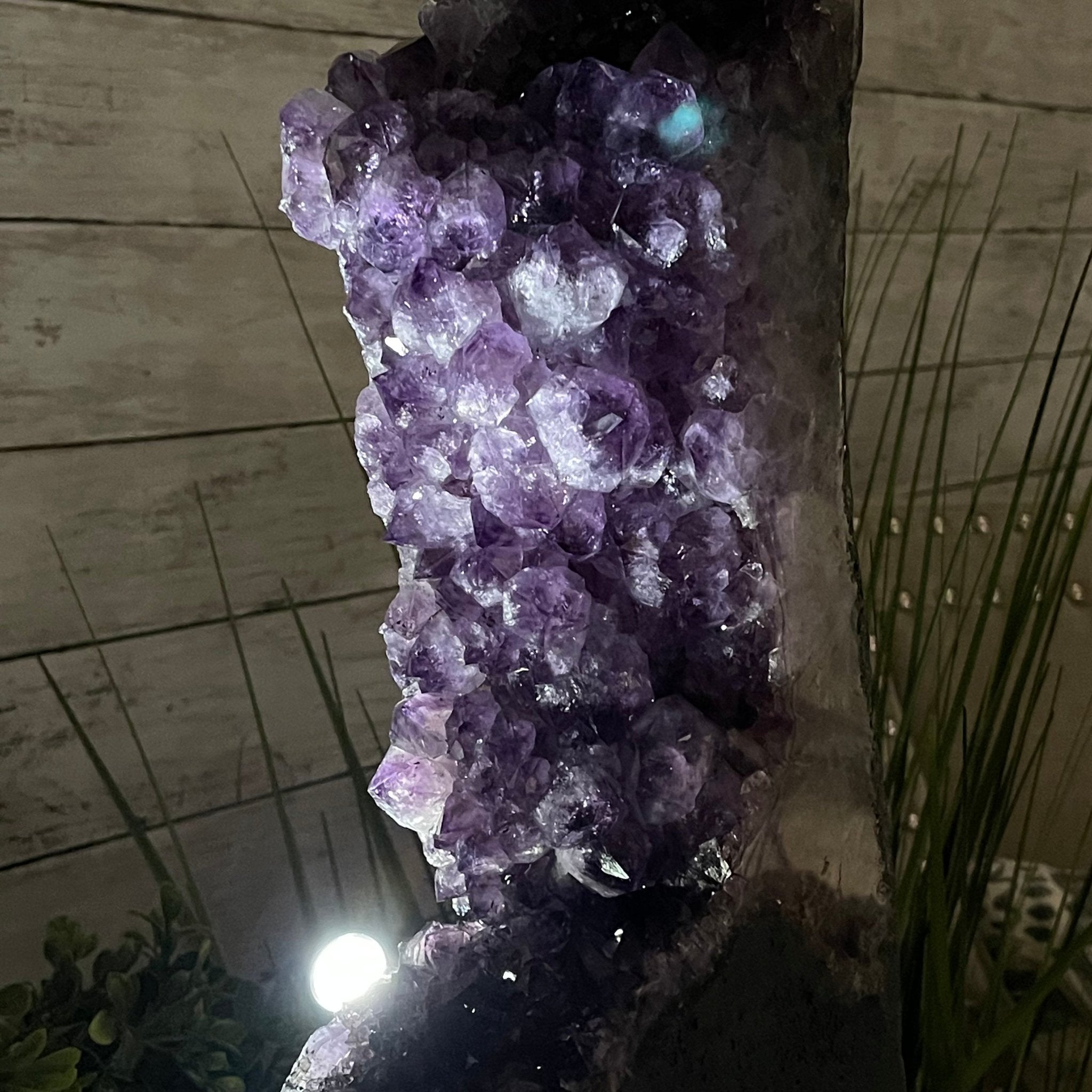 Extra Quality 2-Sided Brazilian Amethyst Cathedral, 33.1 lbs, 21.9" tall, #5605-0071 by Brazil Gems - Brazil GemsBrazil GemsExtra Quality 2-Sided Brazilian Amethyst Cathedral, 33.1 lbs, 21.9" tall, #5605-0071 by Brazil GemsOpen 2-Sided Cathedrals5605-0071