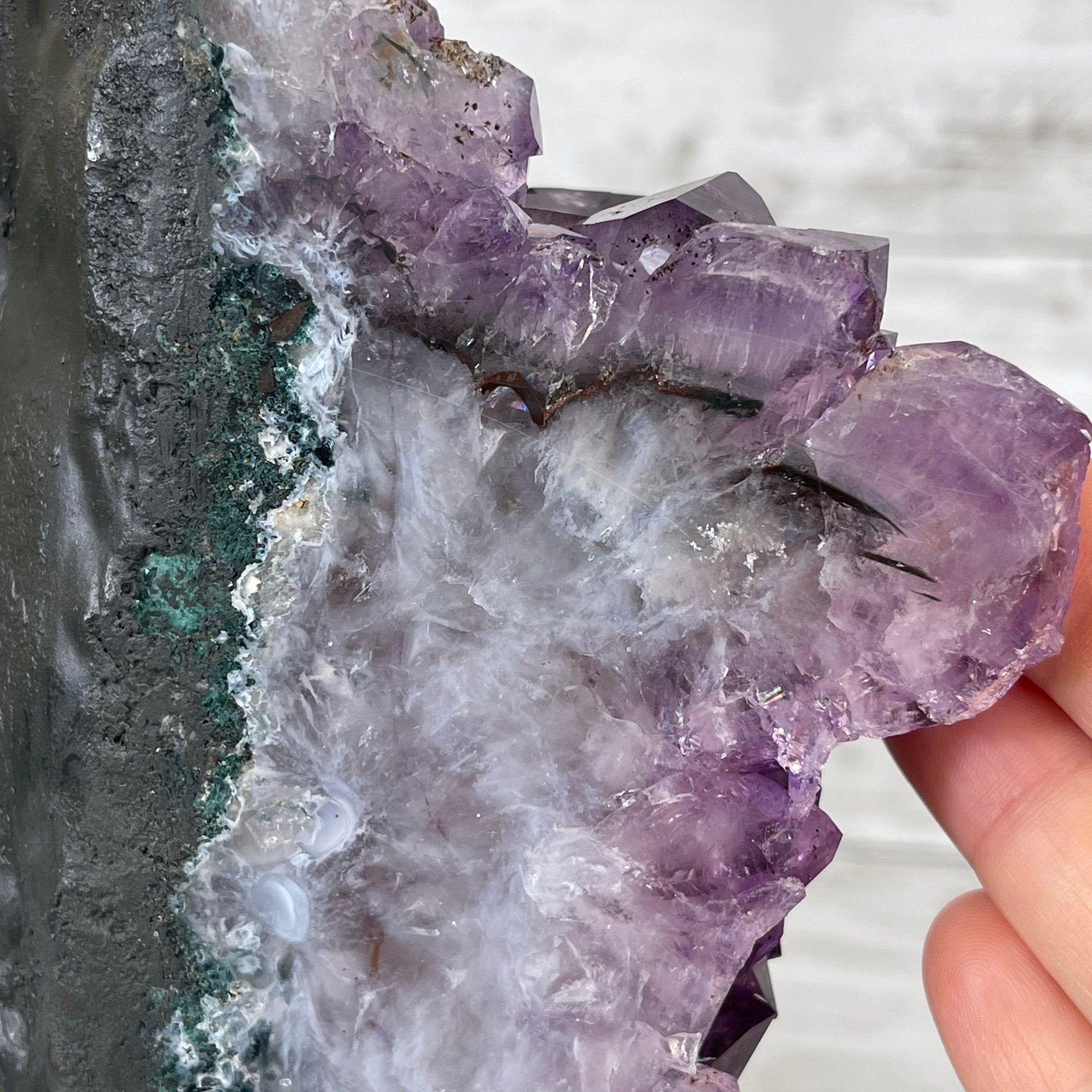 Extra Quality 2-Sided Brazilian Amethyst Cathedral, 33.1 lbs, 21.9" tall, #5605-0071 by Brazil Gems - Brazil GemsBrazil GemsExtra Quality 2-Sided Brazilian Amethyst Cathedral, 33.1 lbs, 21.9" tall, #5605-0071 by Brazil GemsOpen 2-Sided Cathedrals5605-0071