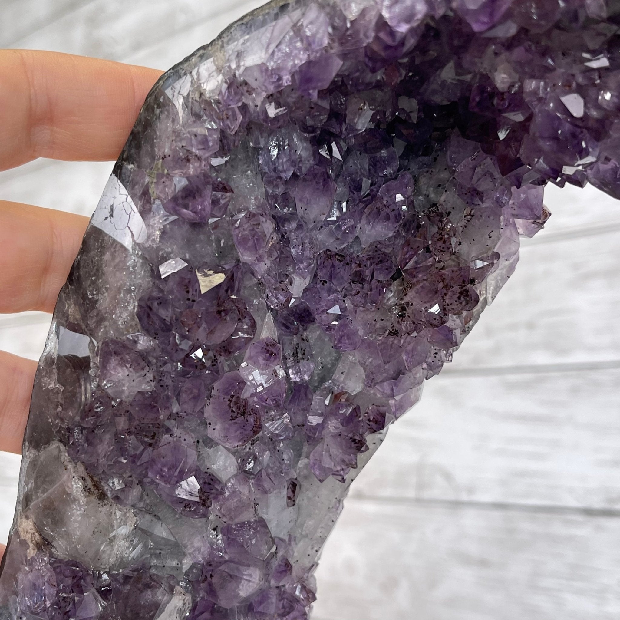 Extra Quality 2-Sided Brazilian Amethyst Cathedral, 33.1 lbs, 21.9" tall, #5605-0071 by Brazil Gems - Brazil GemsBrazil GemsExtra Quality 2-Sided Brazilian Amethyst Cathedral, 33.1 lbs, 21.9" tall, #5605-0071 by Brazil GemsOpen 2-Sided Cathedrals5605-0071