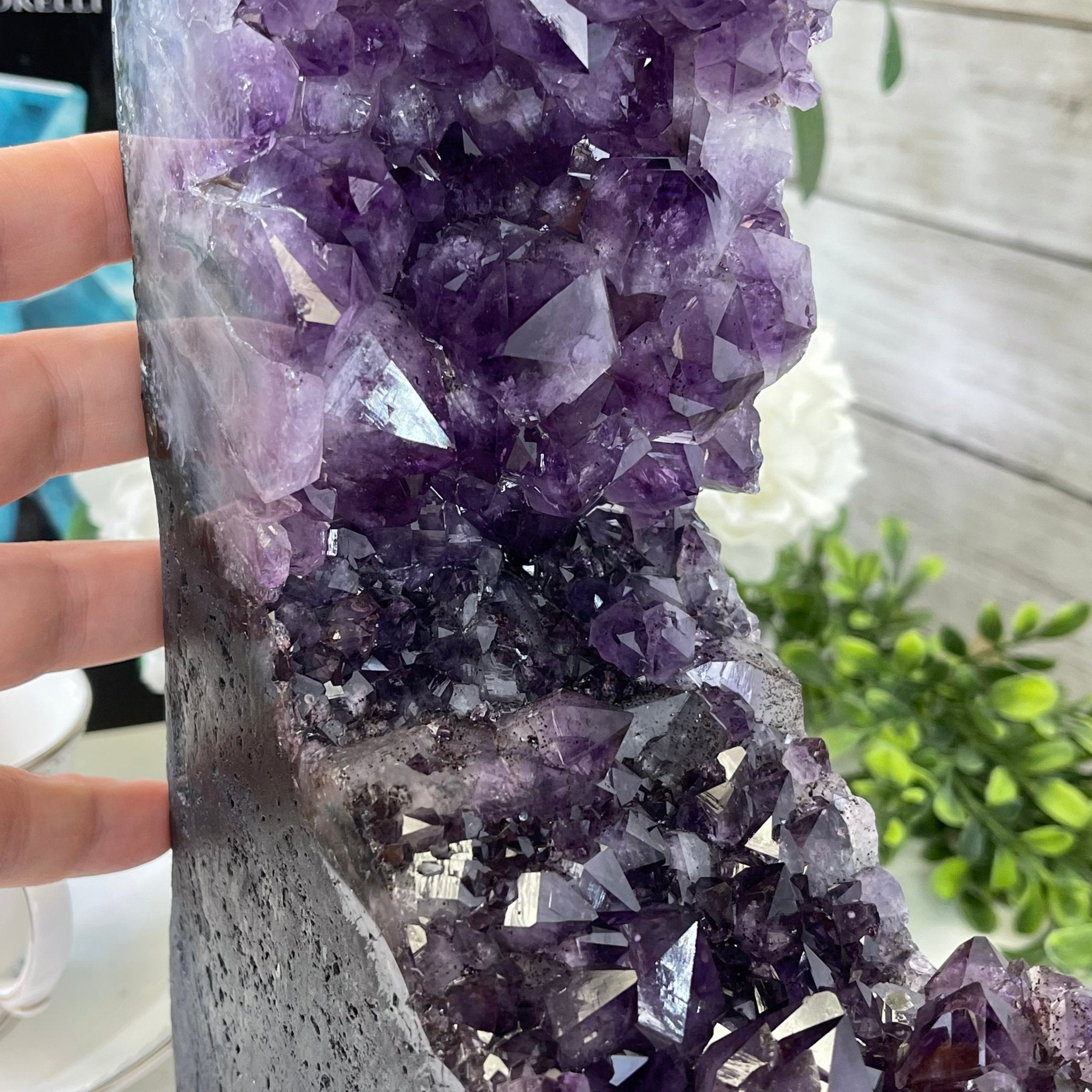 Extra Quality 2-Sided Brazilian Amethyst Cathedral, 33.1 lbs, 21.9" tall, #5605-0071 by Brazil Gems - Brazil GemsBrazil GemsExtra Quality 2-Sided Brazilian Amethyst Cathedral, 33.1 lbs, 21.9" tall, #5605-0071 by Brazil GemsOpen 2-Sided Cathedrals5605-0071