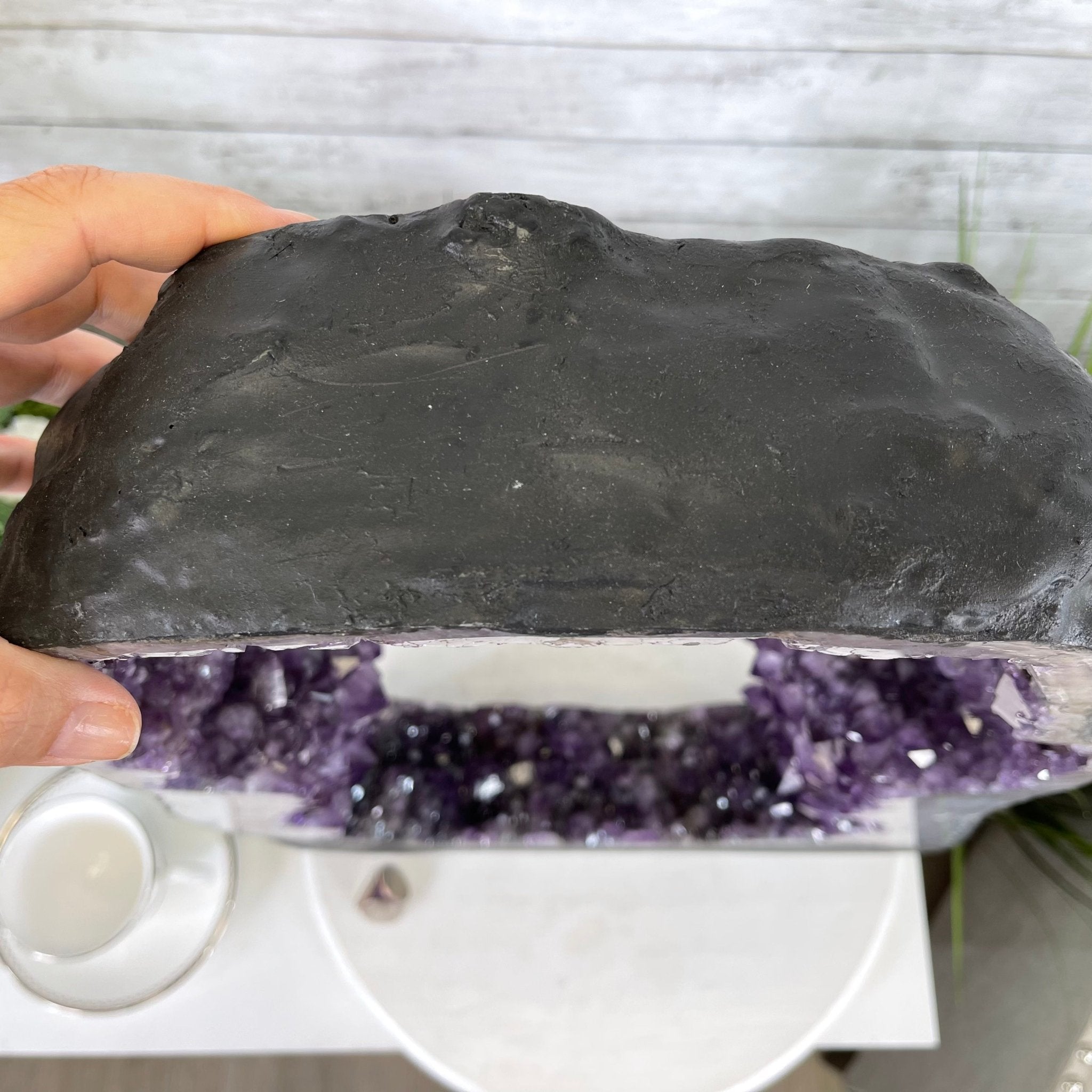 Extra Quality 2-Sided Brazilian Amethyst Cathedral, 33.1 lbs, 21.9" tall, #5605-0071 by Brazil Gems - Brazil GemsBrazil GemsExtra Quality 2-Sided Brazilian Amethyst Cathedral, 33.1 lbs, 21.9" tall, #5605-0071 by Brazil GemsOpen 2-Sided Cathedrals5605-0071