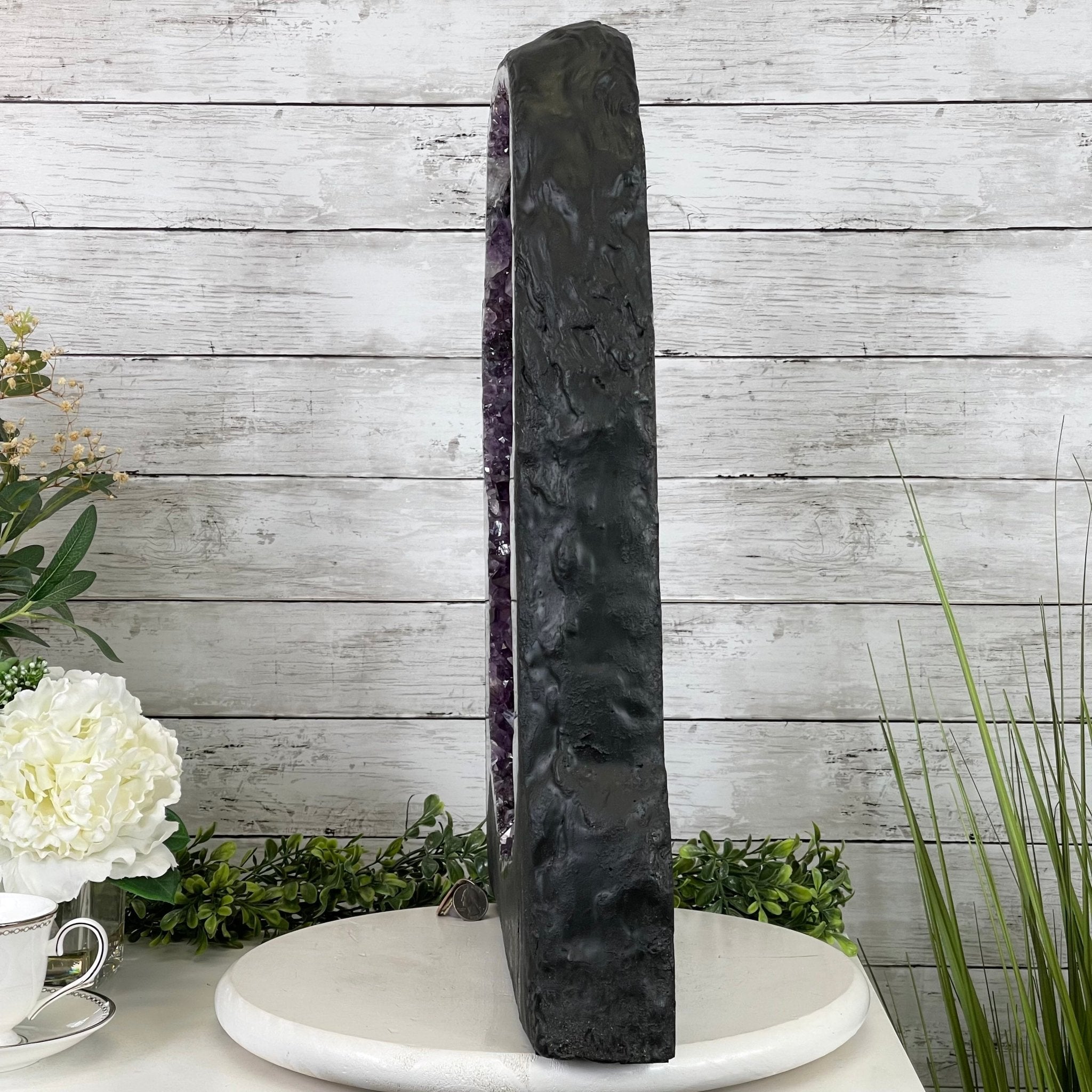 Extra Quality 2-Sided Brazilian Amethyst Cathedral, 33.3 lbs, 21.4" tall, #5605-0072 by Brazil Gems - Brazil GemsBrazil GemsExtra Quality 2-Sided Brazilian Amethyst Cathedral, 33.3 lbs, 21.4" tall, #5605-0072 by Brazil GemsOpen 2-Sided Cathedrals5605-0072