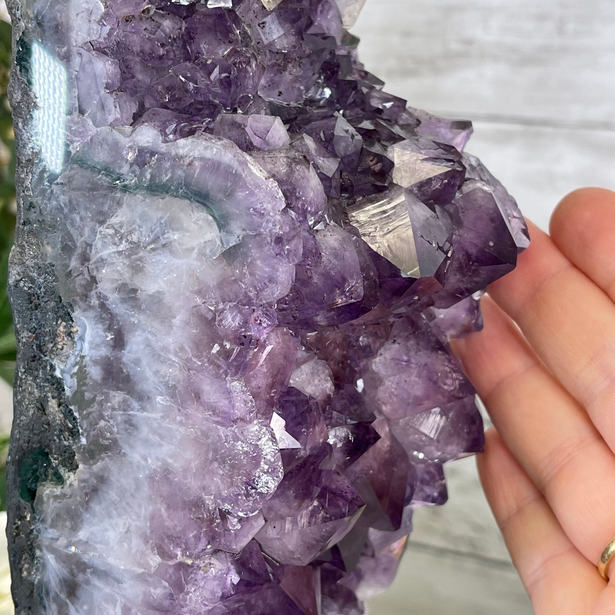 Extra Quality 2-Sided Brazilian Amethyst Cathedral, 33.3 lbs, 21.4" tall, #5605-0072 by Brazil Gems - Brazil GemsBrazil GemsExtra Quality 2-Sided Brazilian Amethyst Cathedral, 33.3 lbs, 21.4" tall, #5605-0072 by Brazil GemsOpen 2-Sided Cathedrals5605-0072