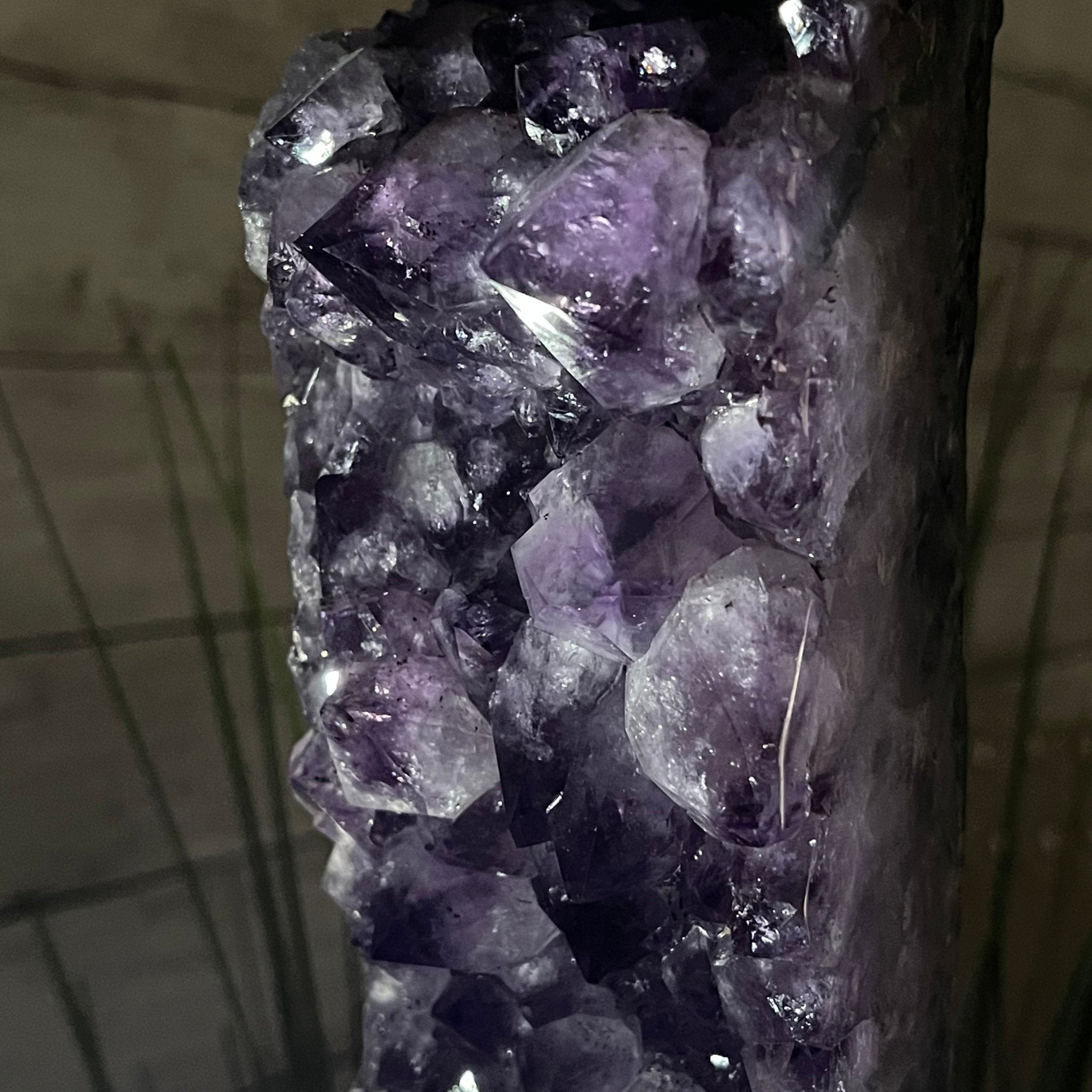 Extra Quality 2-Sided Brazilian Amethyst Cathedral, 33.3 lbs, 21.4" tall, #5605-0072 by Brazil Gems - Brazil GemsBrazil GemsExtra Quality 2-Sided Brazilian Amethyst Cathedral, 33.3 lbs, 21.4" tall, #5605-0072 by Brazil GemsOpen 2-Sided Cathedrals5605-0072