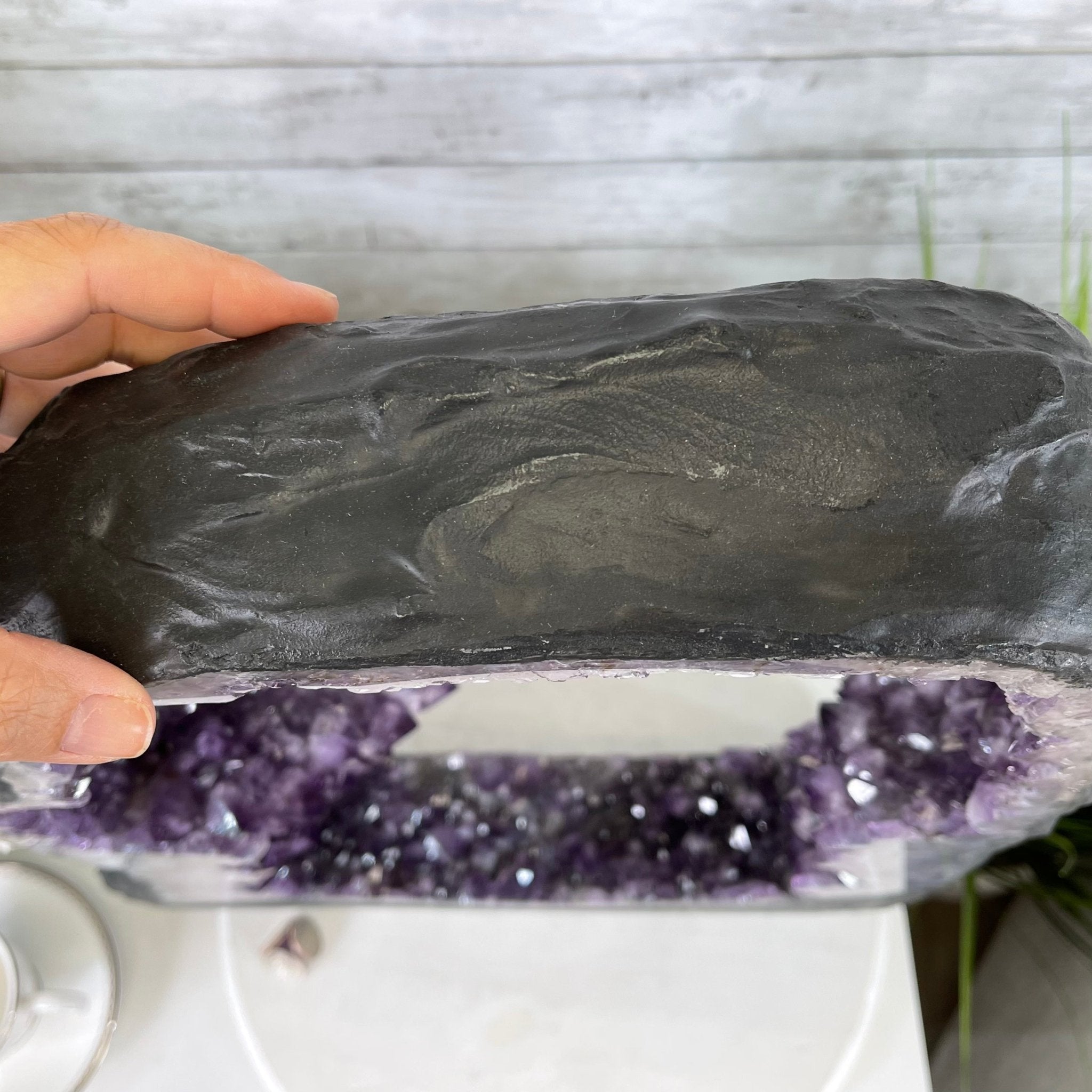 Extra Quality 2-Sided Brazilian Amethyst Cathedral, 33.3 lbs, 21.4" tall, #5605-0072 by Brazil Gems - Brazil GemsBrazil GemsExtra Quality 2-Sided Brazilian Amethyst Cathedral, 33.3 lbs, 21.4" tall, #5605-0072 by Brazil GemsOpen 2-Sided Cathedrals5605-0072