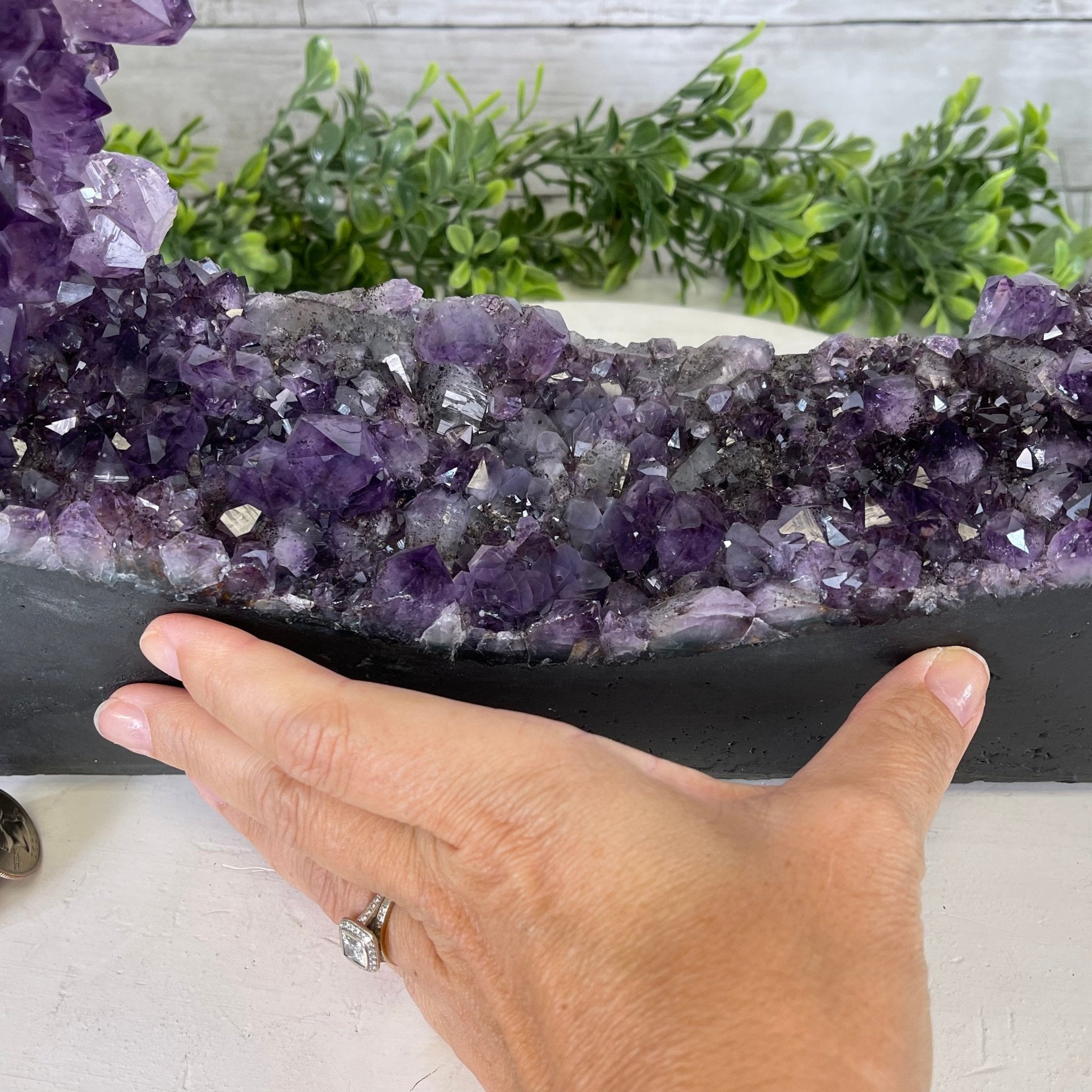 Extra Quality 2-Sided Brazilian Amethyst Cathedral, 33.3 lbs, 21.4" tall, #5605-0072 by Brazil Gems - Brazil GemsBrazil GemsExtra Quality 2-Sided Brazilian Amethyst Cathedral, 33.3 lbs, 21.4" tall, #5605-0072 by Brazil GemsOpen 2-Sided Cathedrals5605-0072