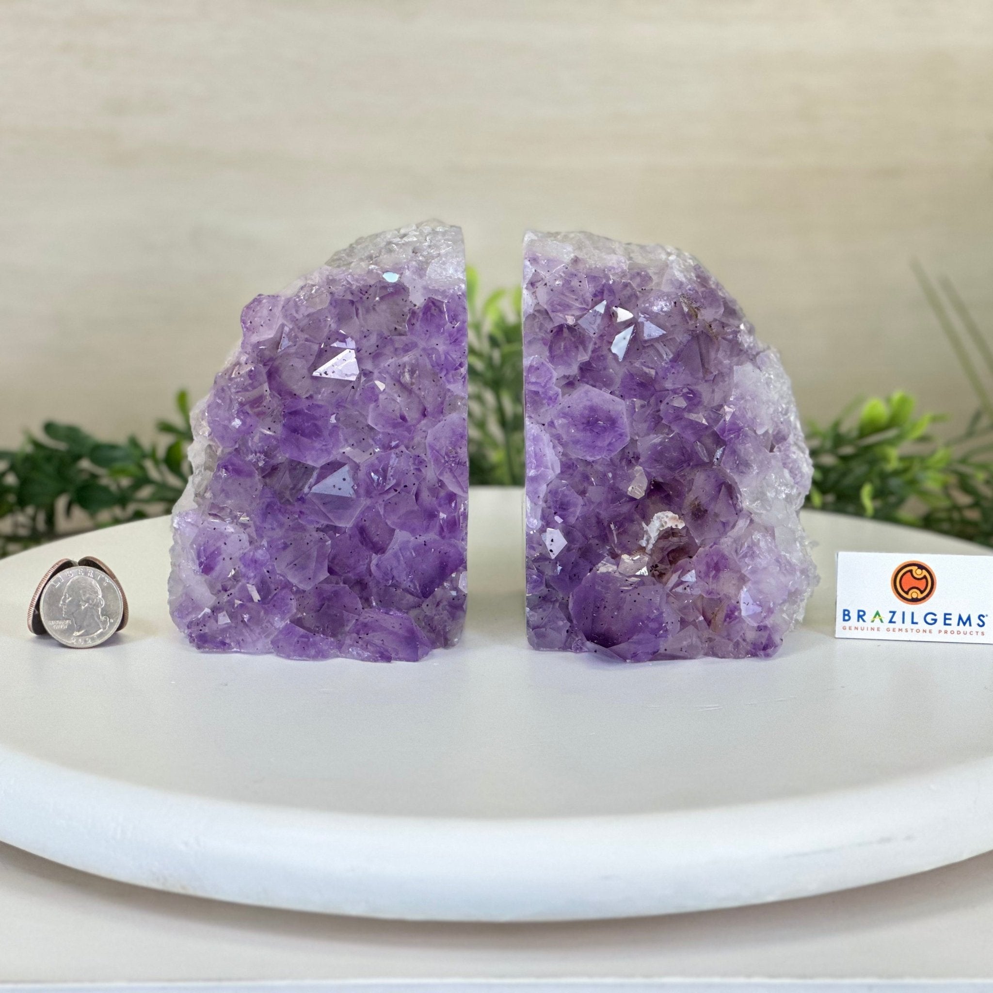 Extra Quality Amethyst Bookends, 6.6 lbs & 4.9" Tall 5151AM - 075 - Brazil GemsBrazil GemsExtra Quality Amethyst Bookends, 6.6 lbs & 4.9" Tall 5151AM - 075Bookends5151AM - 075