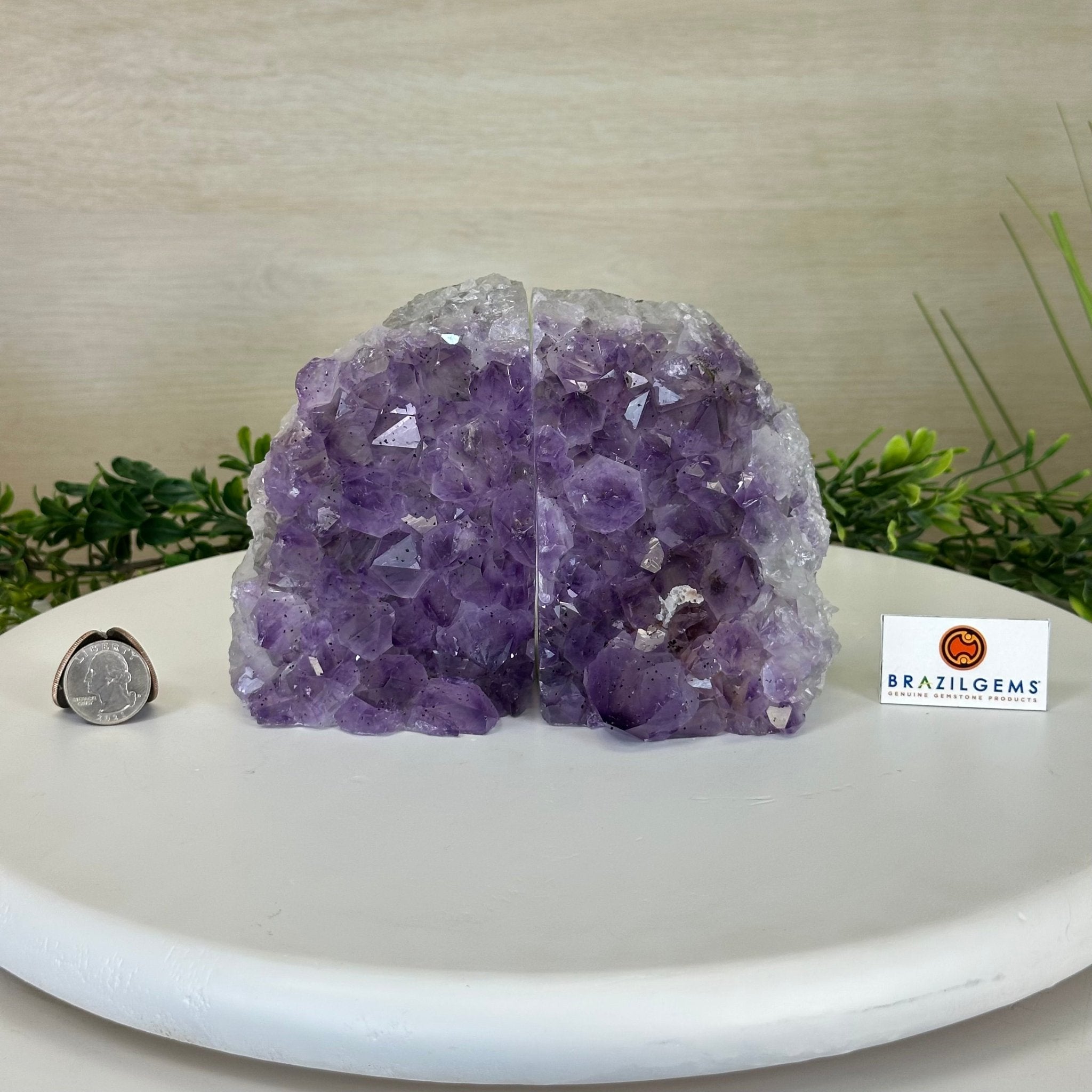 Extra Quality Amethyst Bookends, 6.6 lbs & 4.9" Tall 5151AM - 075 - Brazil GemsBrazil GemsExtra Quality Amethyst Bookends, 6.6 lbs & 4.9" Tall 5151AM - 075Bookends5151AM - 075
