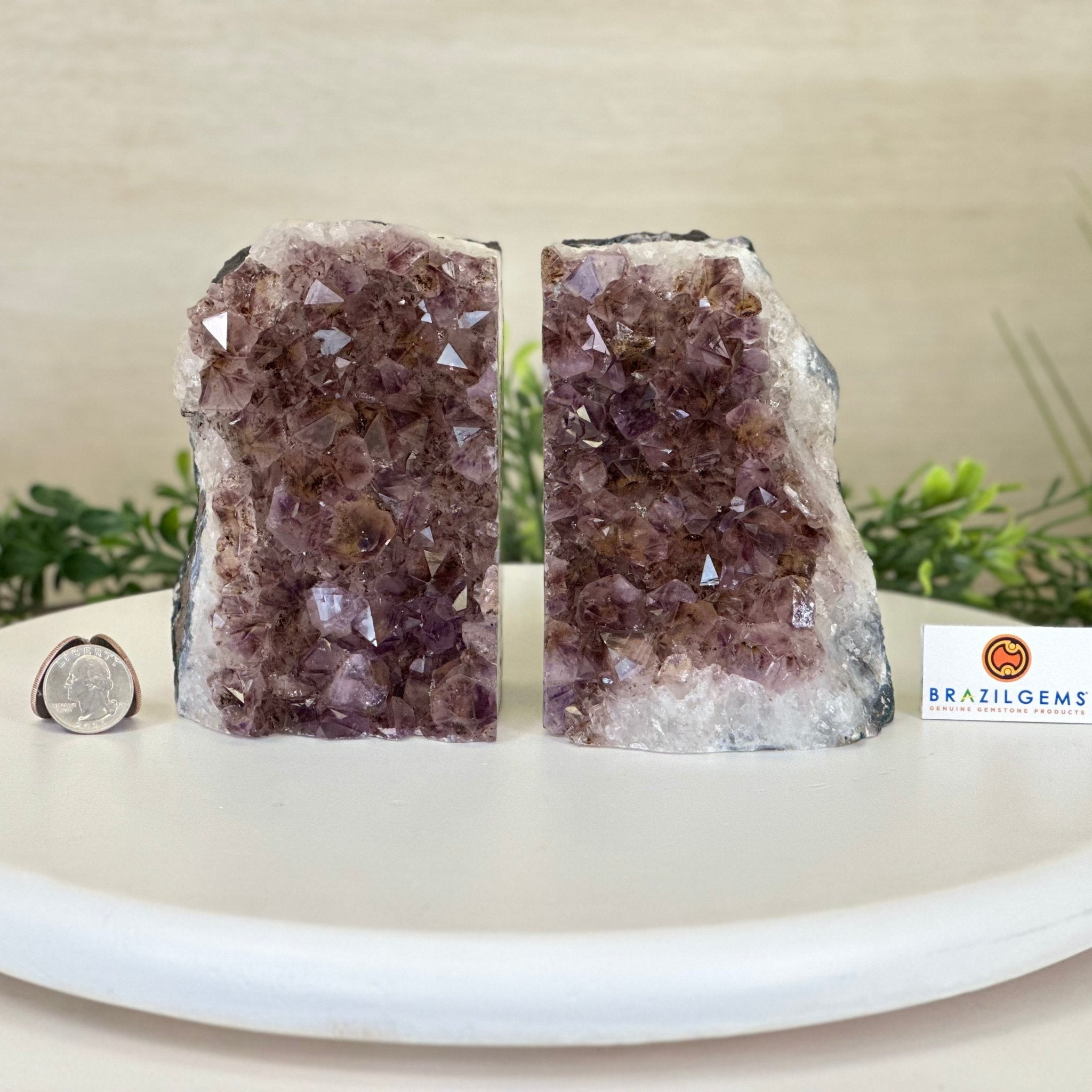 Extra Quality Amethyst Bookends, 8.5 lbs & 5.4" Tall 5151AM - 076 - Brazil GemsBrazil GemsExtra Quality Amethyst Bookends, 8.5 lbs & 5.4" Tall 5151AM - 076Bookends5151AM - 076