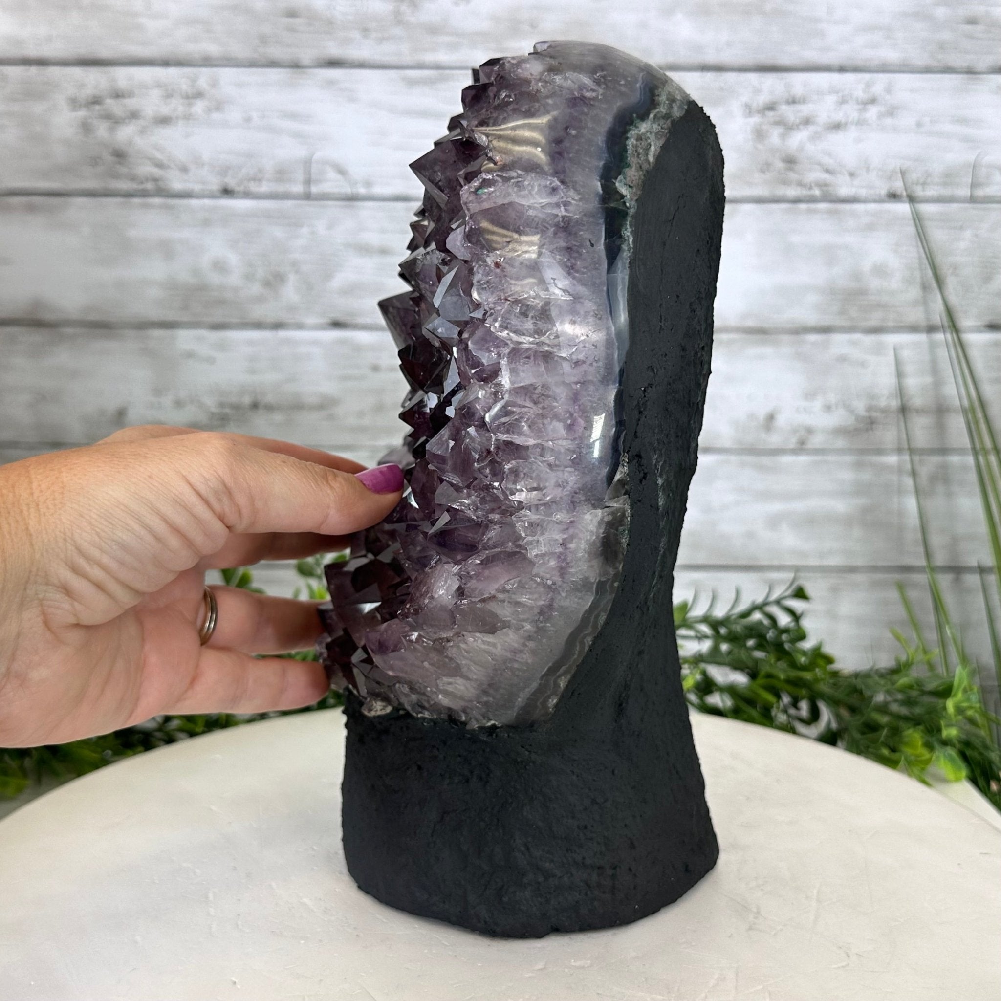 Extra Quality Amethyst Cluster, Cement Base, 10.4" Tall #5614-0112 - Brazil GemsBrazil GemsExtra Quality Amethyst Cluster, Cement Base, 10.4" Tall #5614-0112Clusters on Cement Bases5614-0112