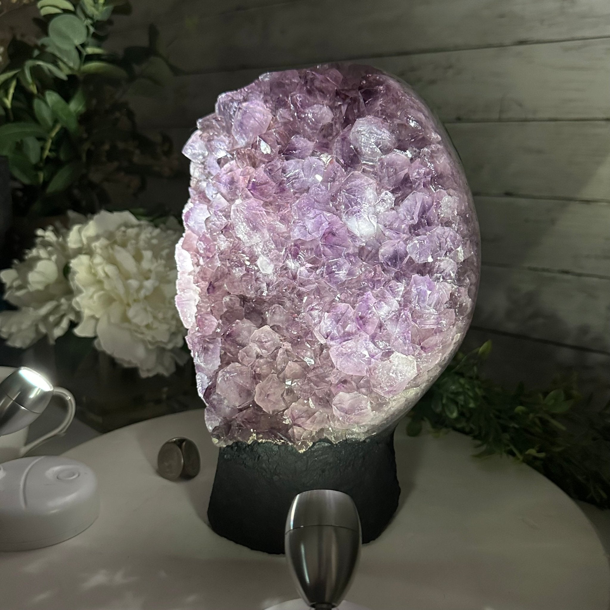 Extra Quality Amethyst Cluster, Cement Base, 10.4" Tall #5614-0112 - Brazil GemsBrazil GemsExtra Quality Amethyst Cluster, Cement Base, 10.4" Tall #5614-0112Clusters on Cement Bases5614-0112