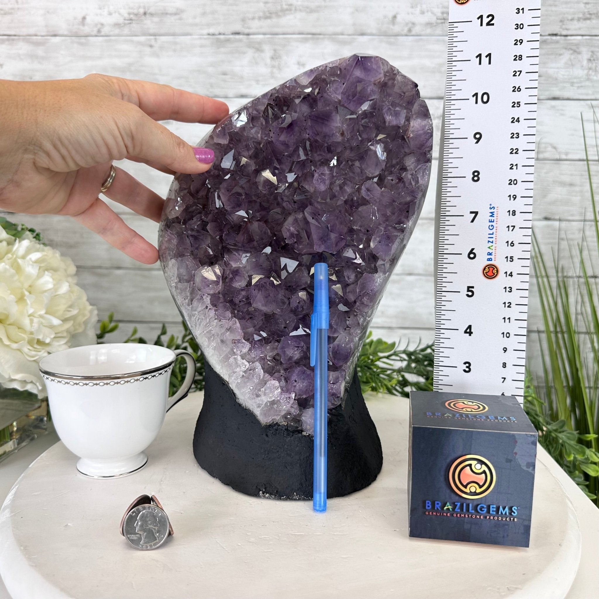 Extra Quality Amethyst Cluster, Cement Base, 11" Tall #5614-0115 - Brazil GemsBrazil GemsExtra Quality Amethyst Cluster, Cement Base, 11" Tall #5614-0115Clusters on Cement Bases5614-0115