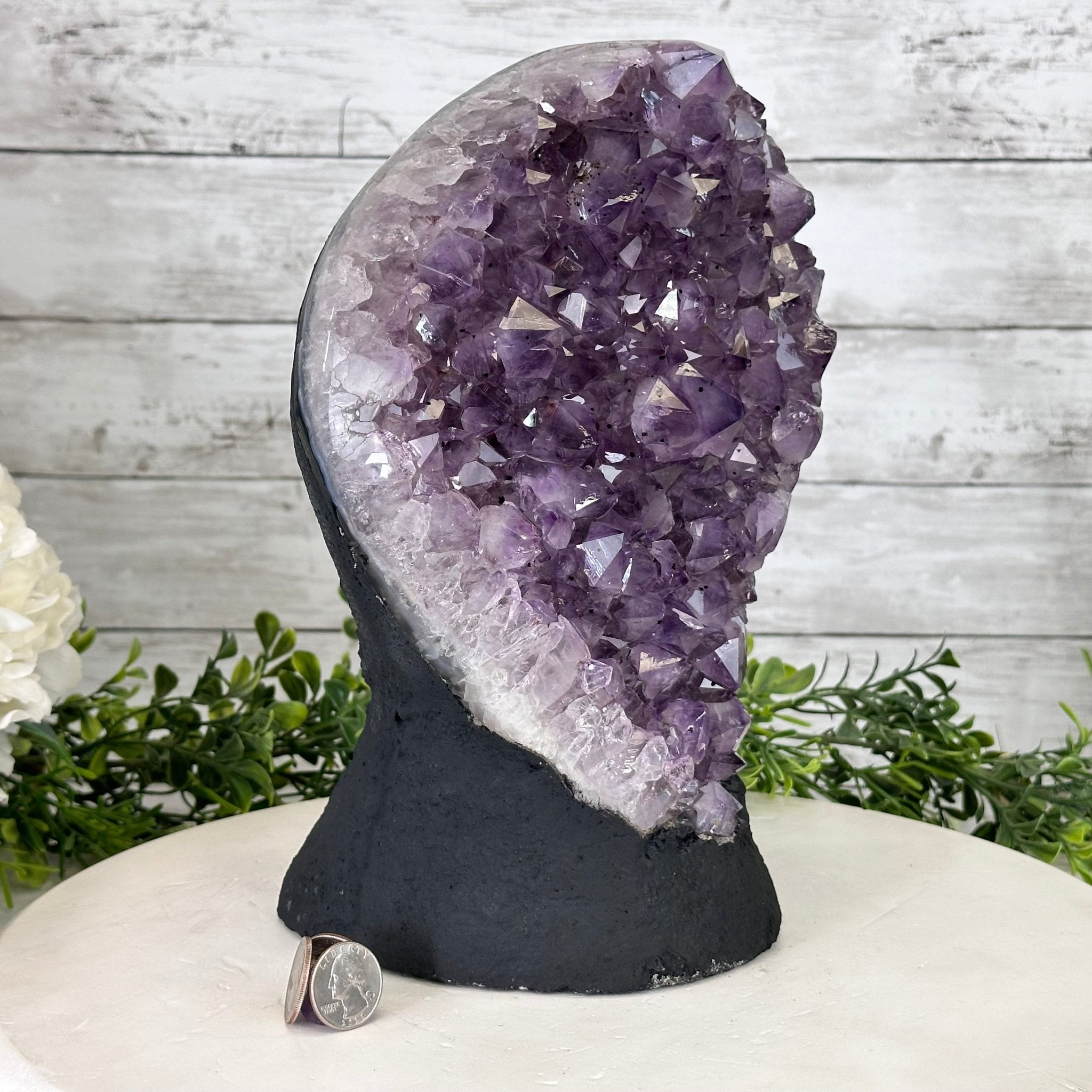 Extra Quality Amethyst Cluster, Cement Base, 11" Tall #5614-0115 - Brazil GemsBrazil GemsExtra Quality Amethyst Cluster, Cement Base, 11" Tall #5614-0115Clusters on Cement Bases5614-0115