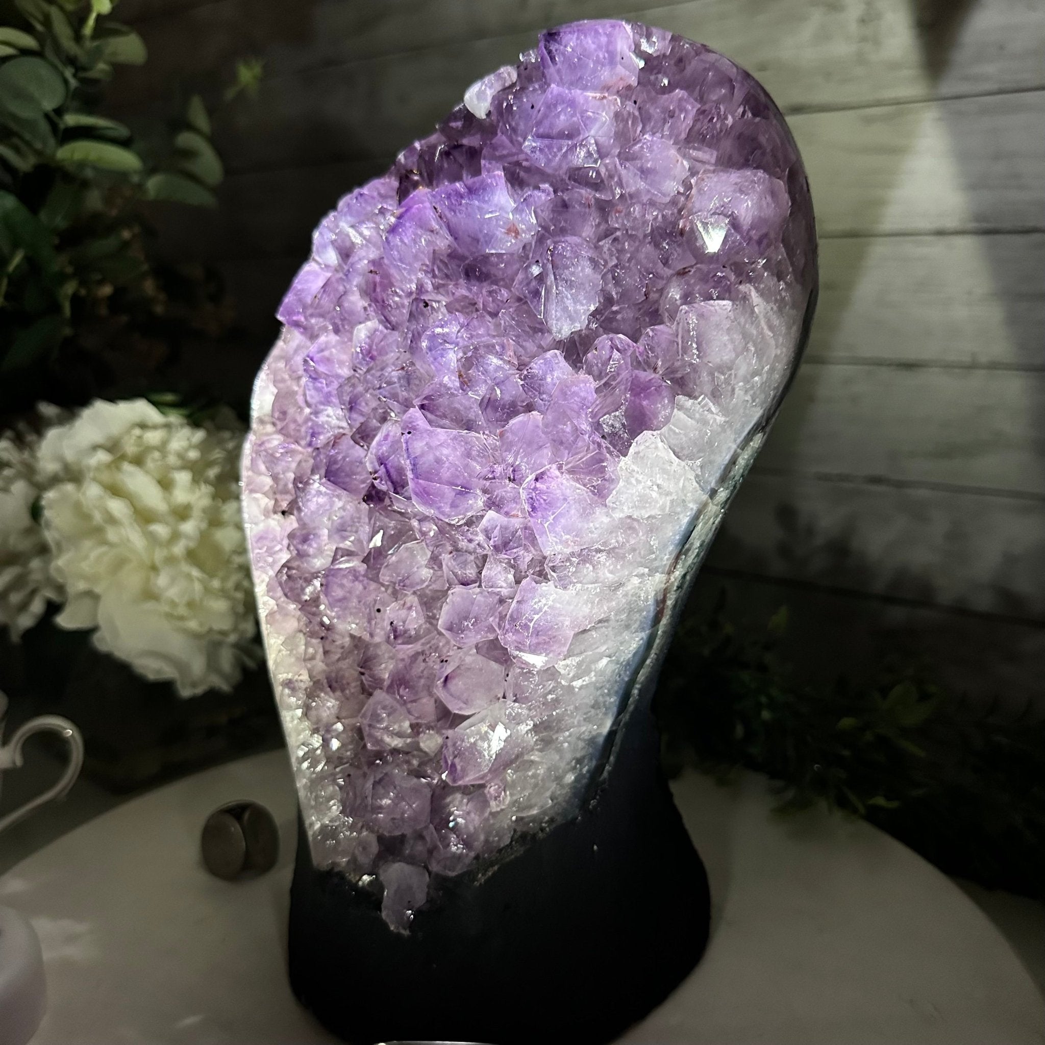 Extra Quality Amethyst Cluster, Cement Base, 11" Tall #5614-0115 - Brazil GemsBrazil GemsExtra Quality Amethyst Cluster, Cement Base, 11" Tall #5614-0115Clusters on Cement Bases5614-0115